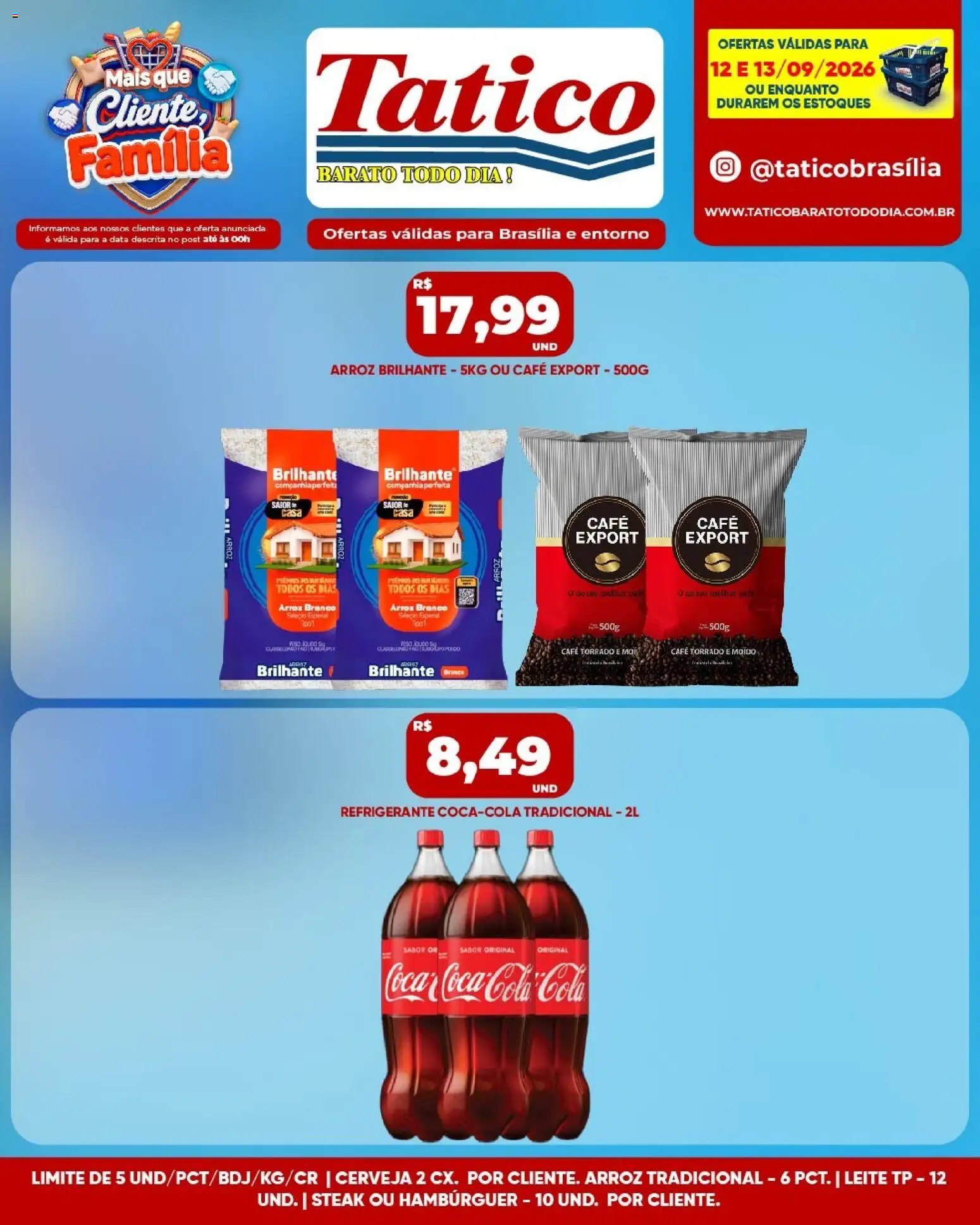 Tatico Folheto - válido de 12/09/2026 | Página: 8 | Produtos: Steak, Leite, Café, Arroz