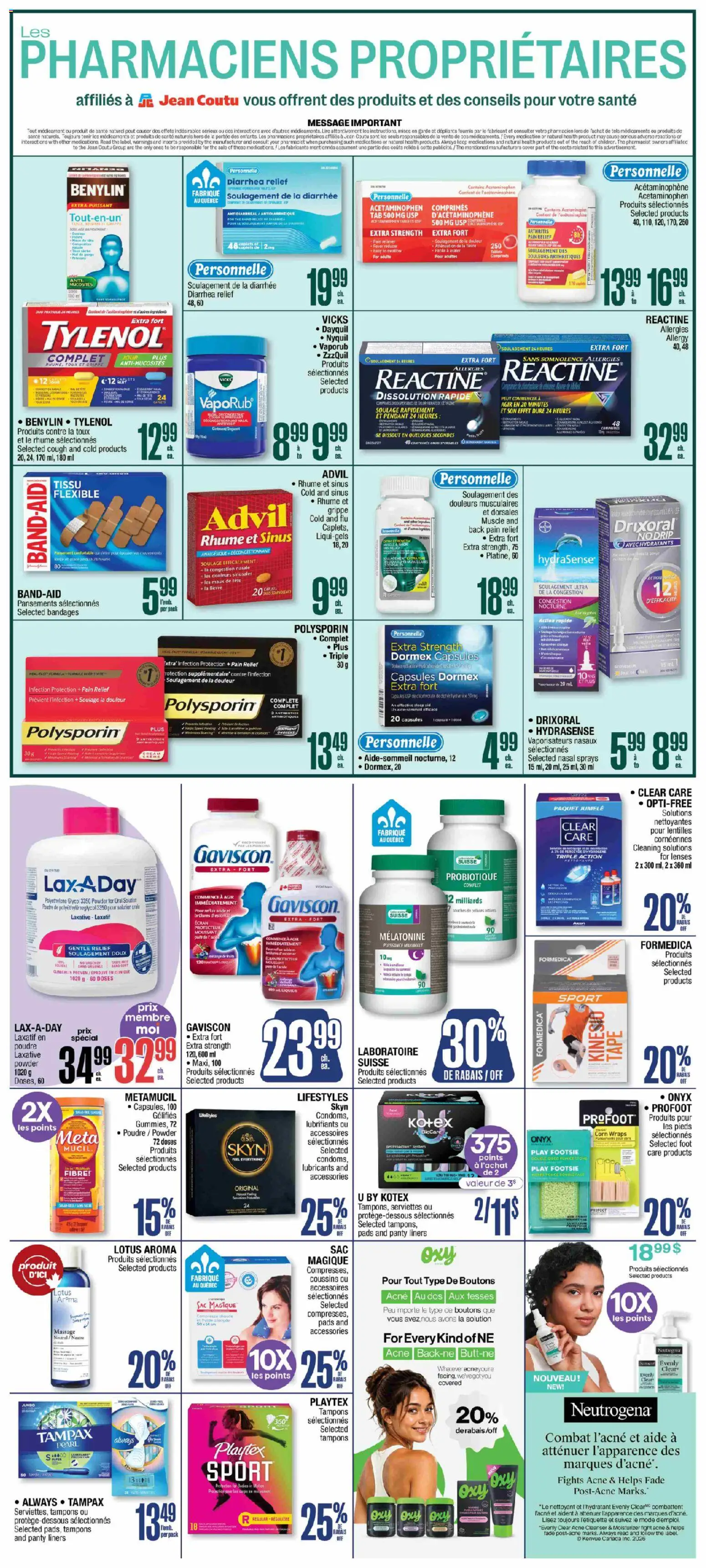 Jean Coutu flyer valid from Sep 3, 2026 | Page: 4 | Products: Lotus, Tampons, Inserts, Panty liners