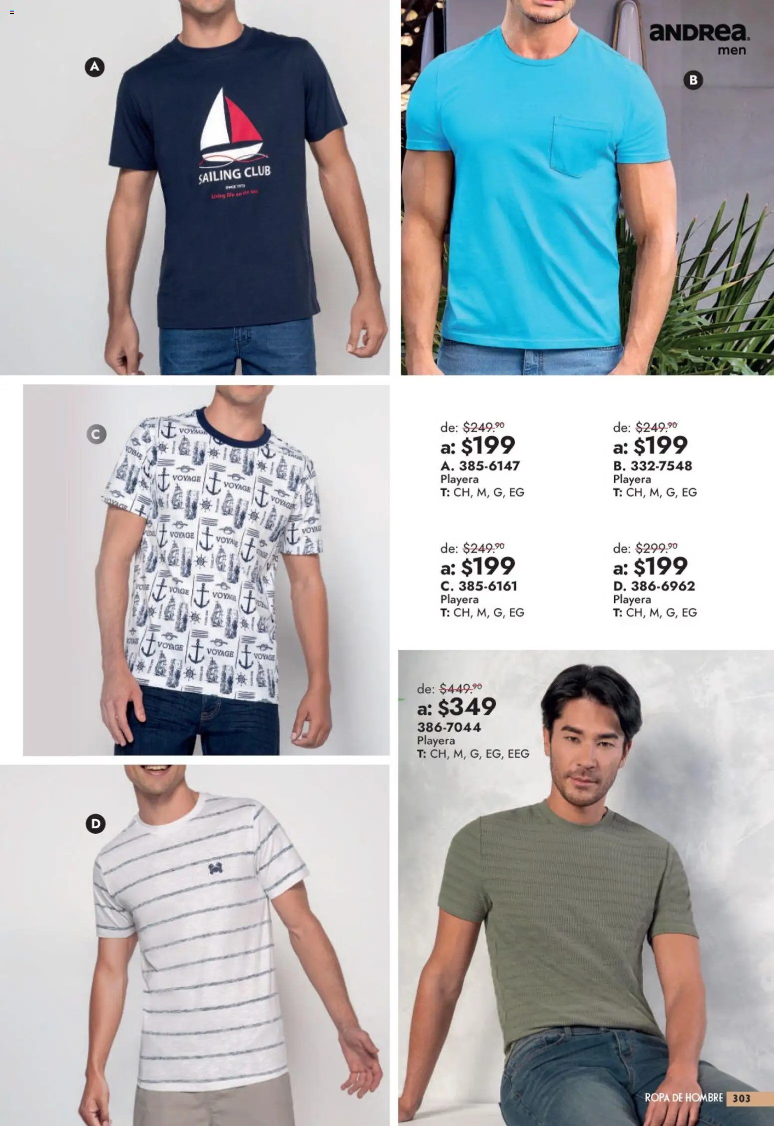 Nuevas ofertas de Andrea válidas en toda la República Mexicana desde el 13/09/2026. ¡Encuentra las mejores ofertas en Andrea catálogo Outlet! | Página: 303 | Productos: Ropa, Playera