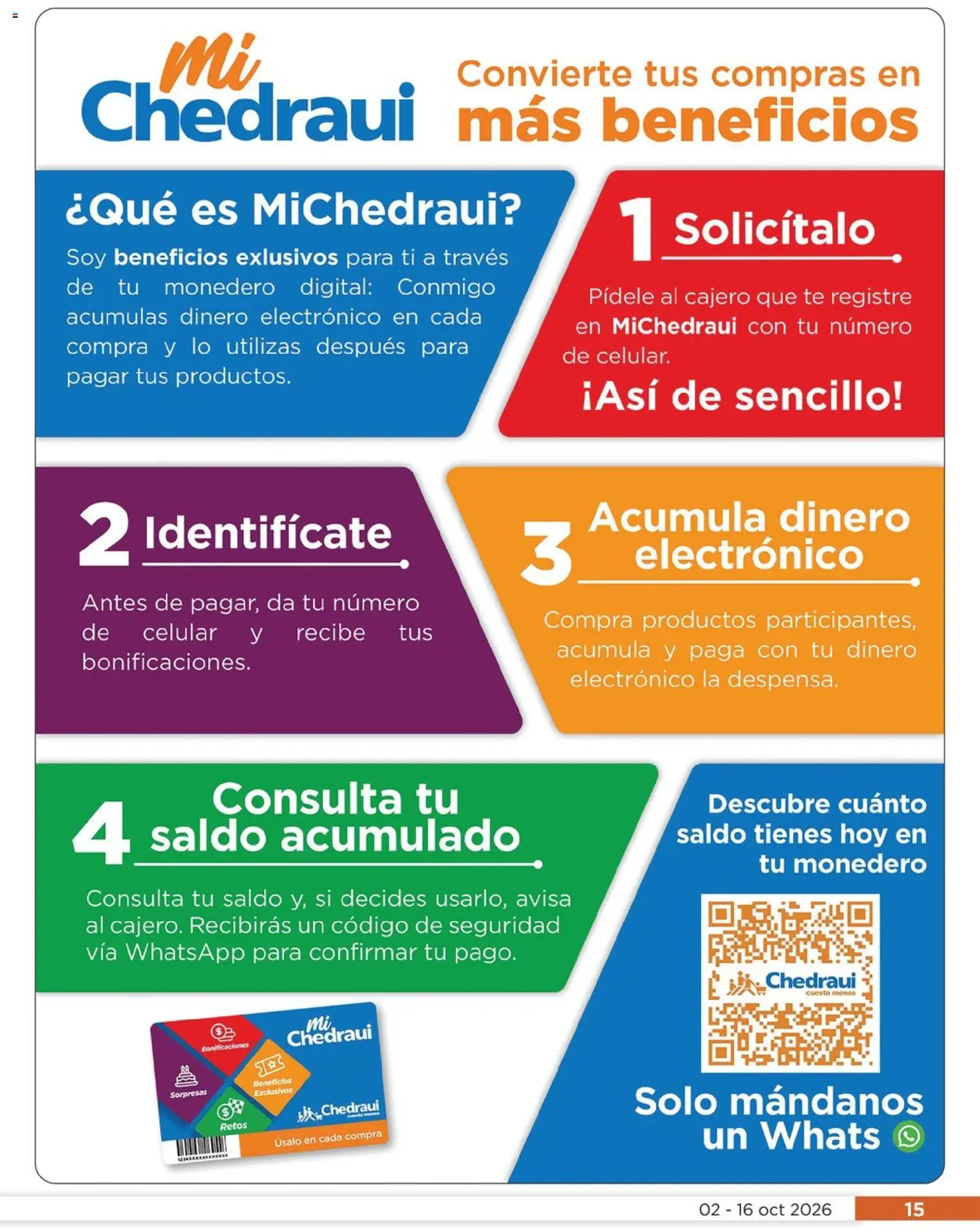 Nuevas ofertas de Chedraui válidas en toda la República Mexicana desde el 02/10/2026. ¡Encuentra las mejores ofertas en Chedraui folleto Llevarte más cuesta menos! | Página: 15