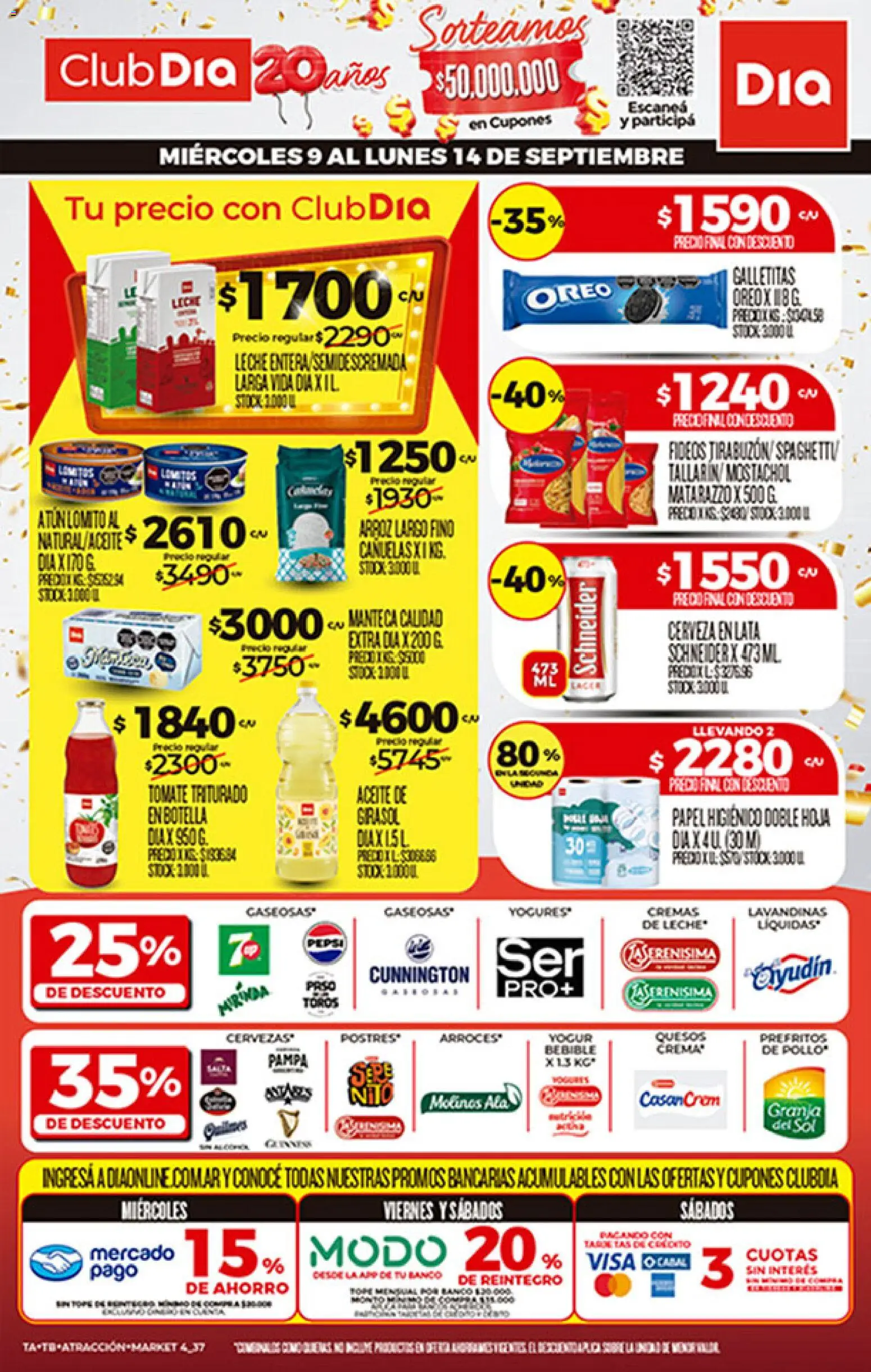 Supermercado DIA Ofertas │ válido desde el 09/09/2026 | Página: 1 | Productos: Tomate, Oreo, Leche, Spaghetti