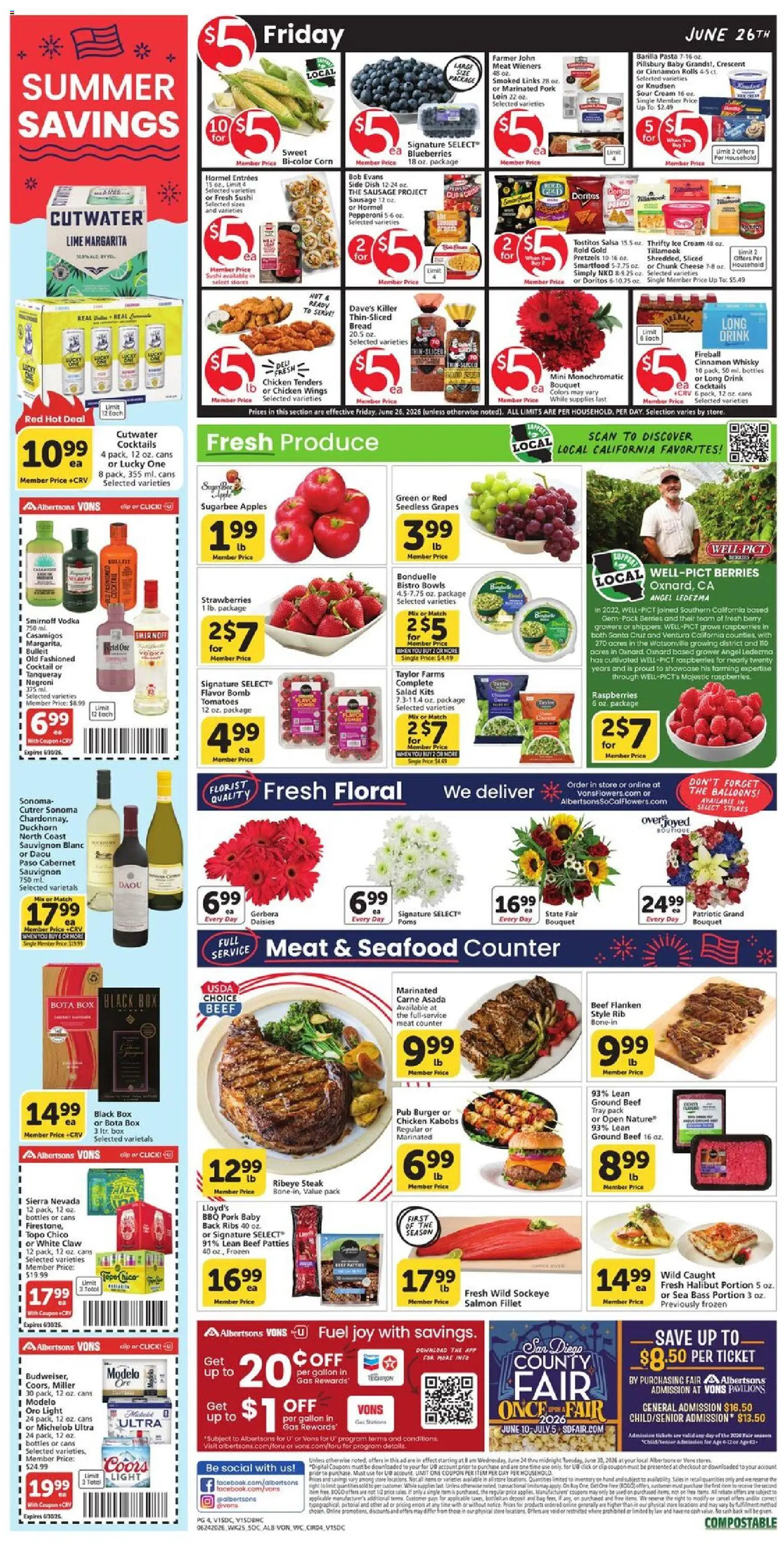 Vons Weekly Ad - valid from 06/24/2026 | Page: 5 | Products: Corn, Box, Apples, Cream