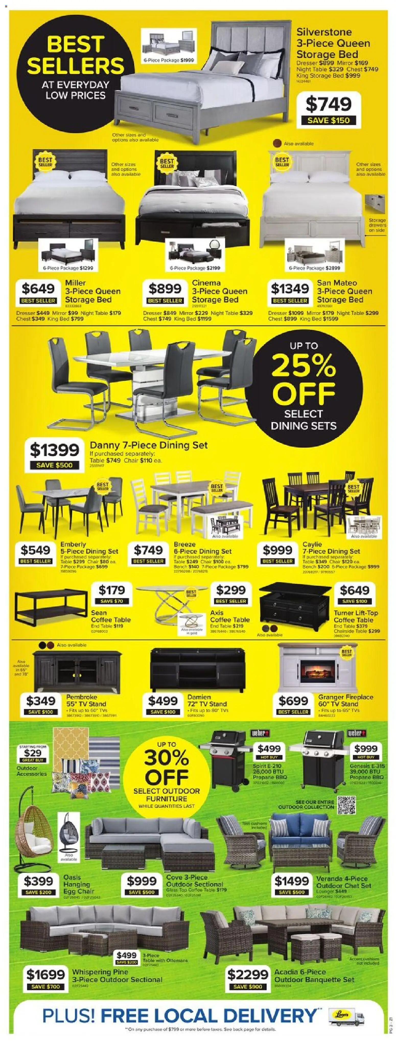 Leon's flyer valid from 07.05.2026 | Page: 3 | Products: Tv, Coffee table, Table, Coffee