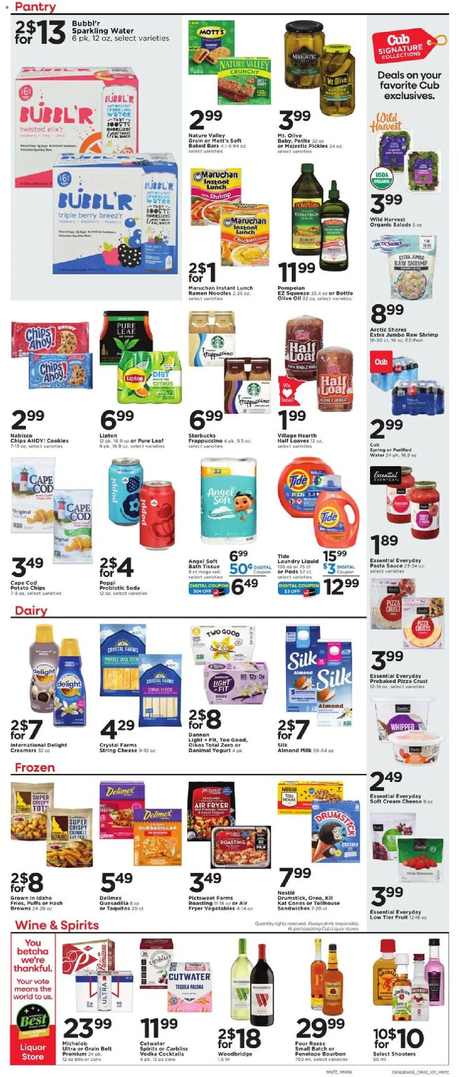 Cub Foods Weekly Ad - valid from 09/06/2026 | Page: 7 | Products: Cream cheese, Cream, Vodka, Belt