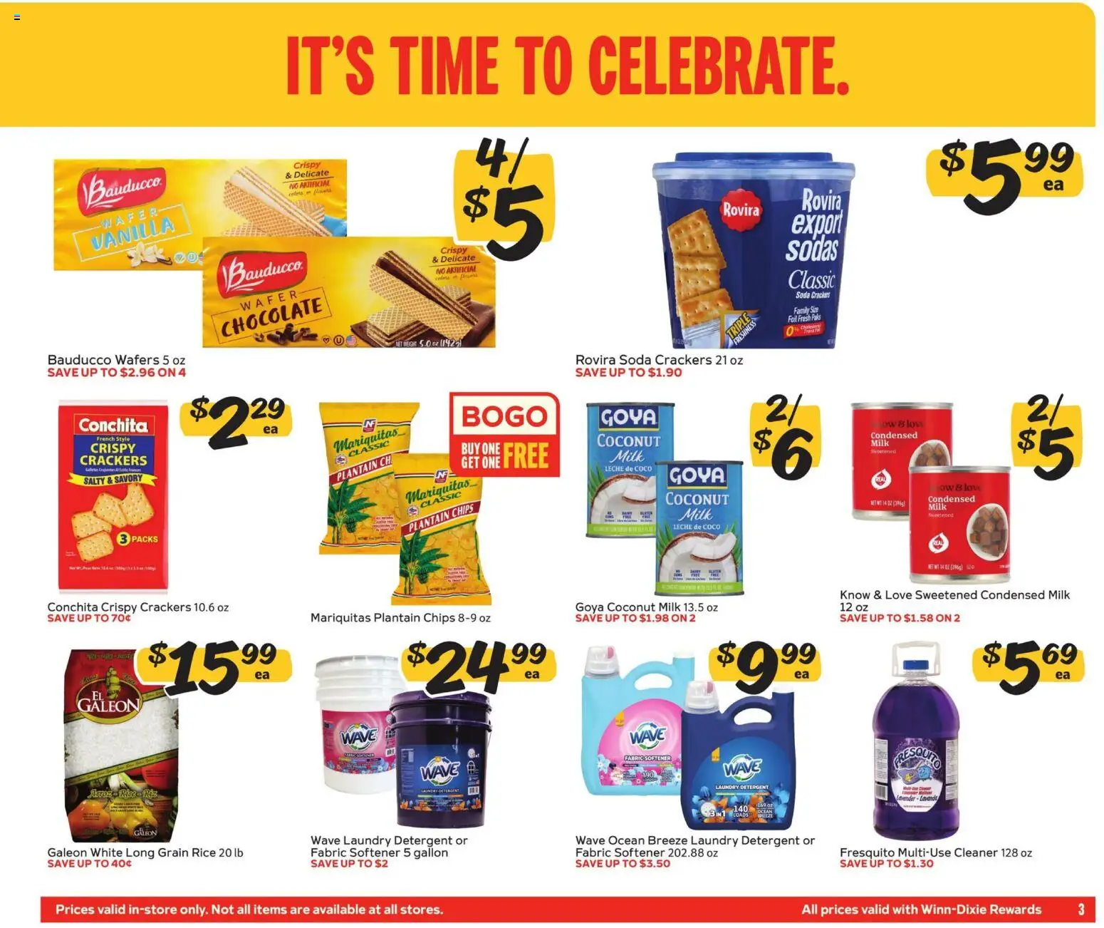 Winn Dixie Ad - valid from 09/16/2026 | Page: 3 | Products: Wafers, Coconut milk, Condensed milk, Vanilla