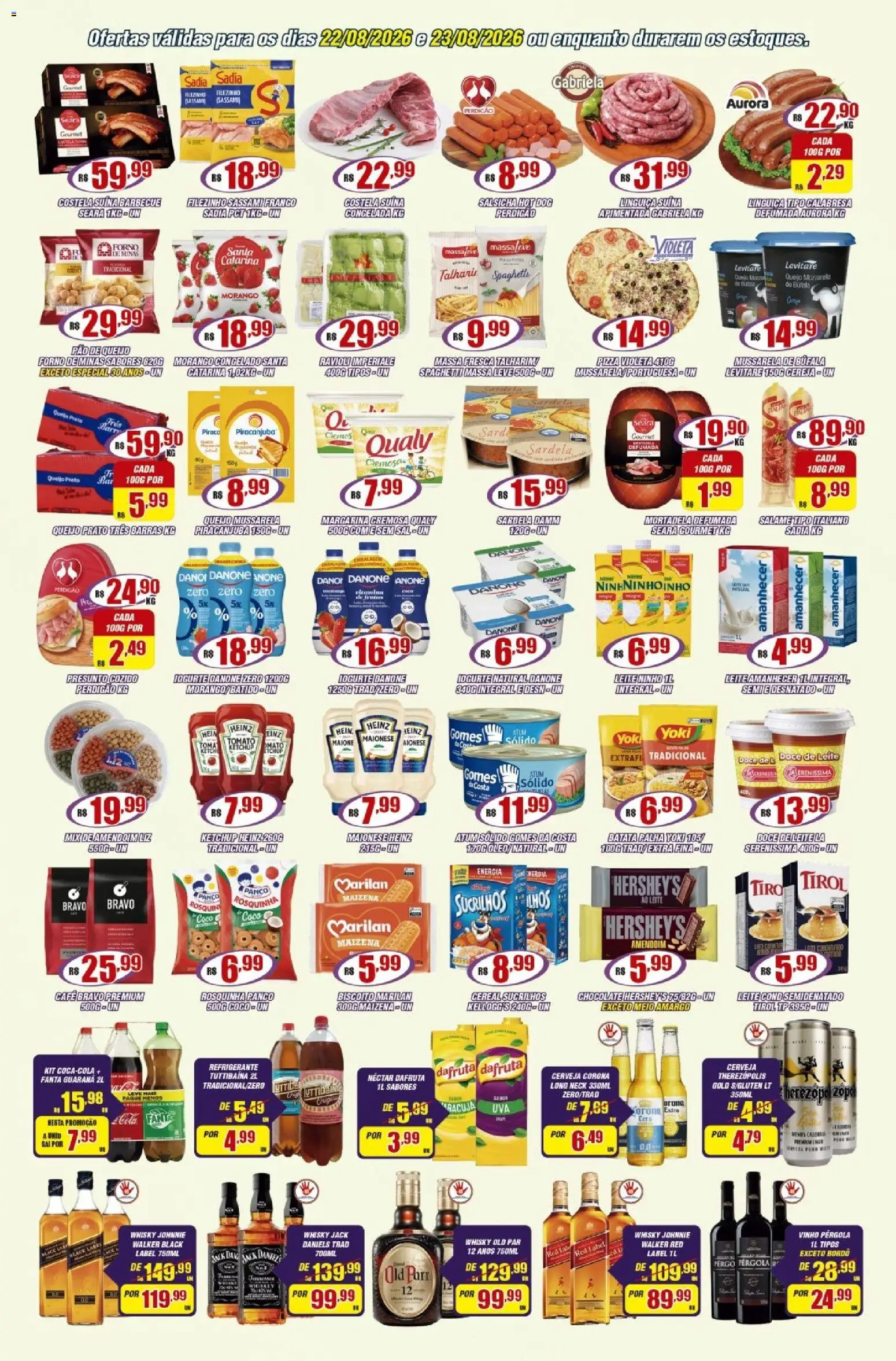 Violeta Supermercados Folheto - válido de 22/08/2026 | Página: 2 | Produtos: Cereja, Queijo, Pizza, Sucrilhos