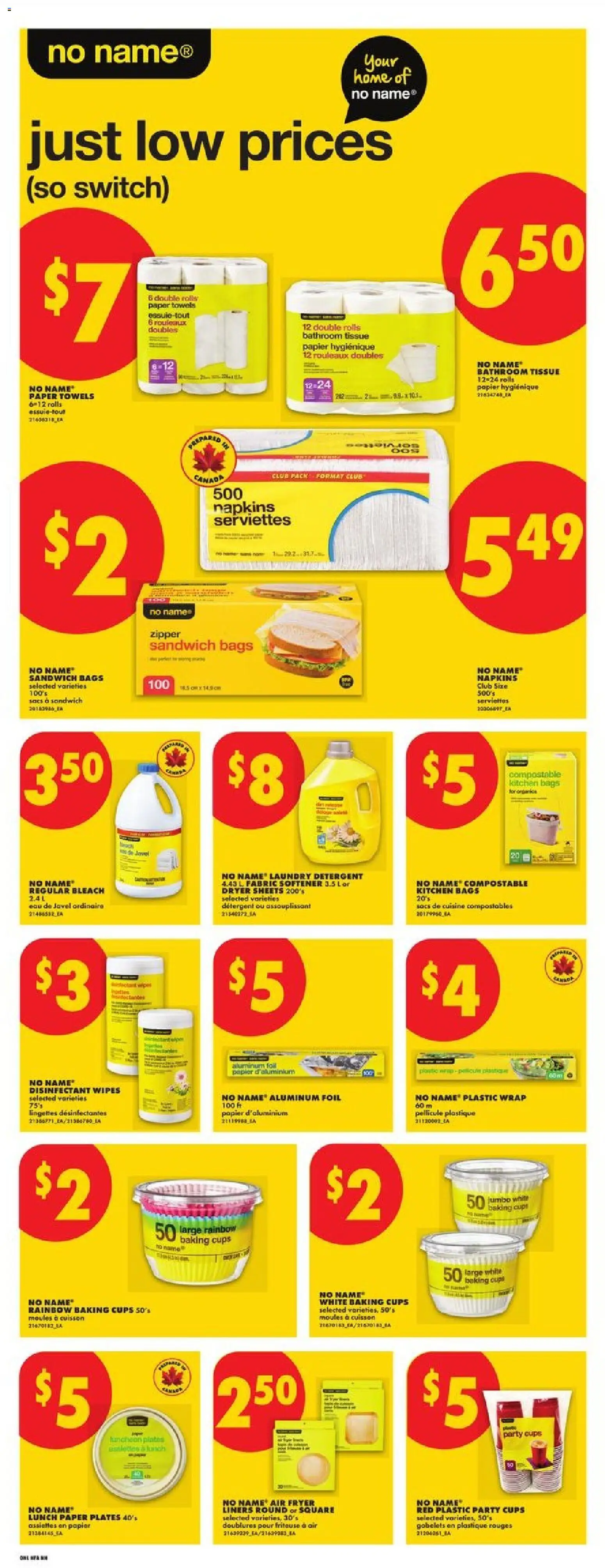 No Frills flyer valid from Aug 13, 2026 | Page: 9 | Products: Dryer, Towels, Fabric softener, Detergent
