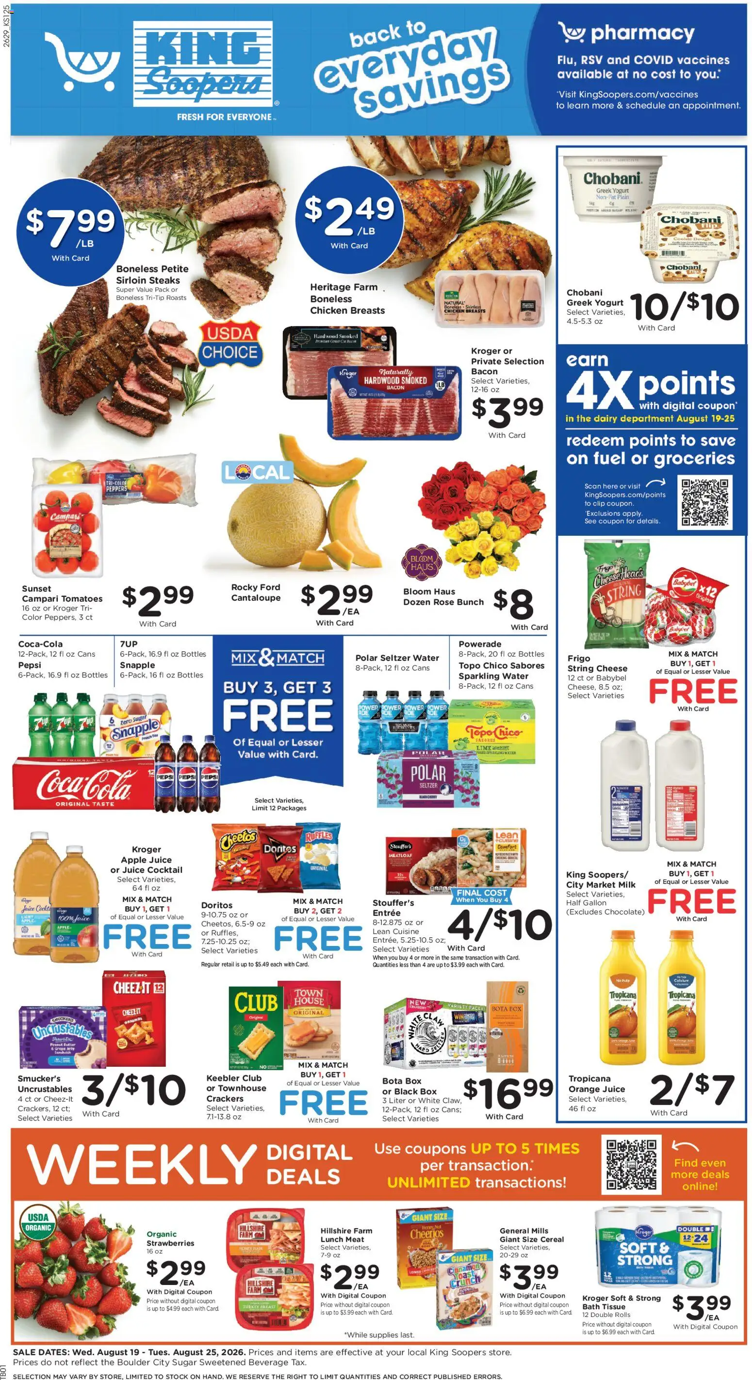 King Soopers Weekly Ad - valid from 08/19/2026 | Page: 1 | Products: Chocolate, Lime, Peanut butter, Pepsi