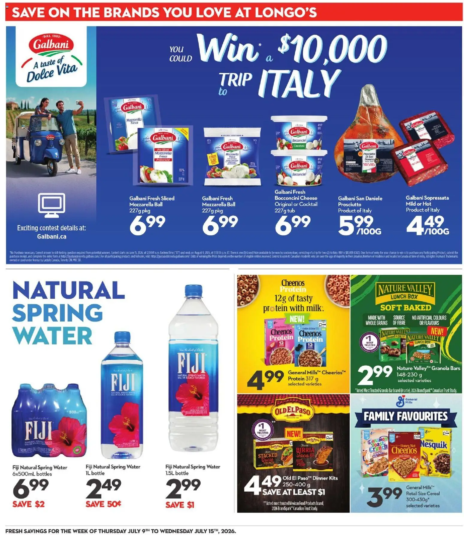 Longo's flyer valid from Jul 9, 2026 | Page: 18 | Products: Box, Milk, Cheese