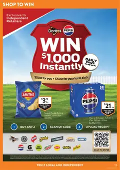 Preview of Foodworks catalogue  - valid from 13.05.2026 | Page: 13 | Products: Pepsi, Chips, Phone