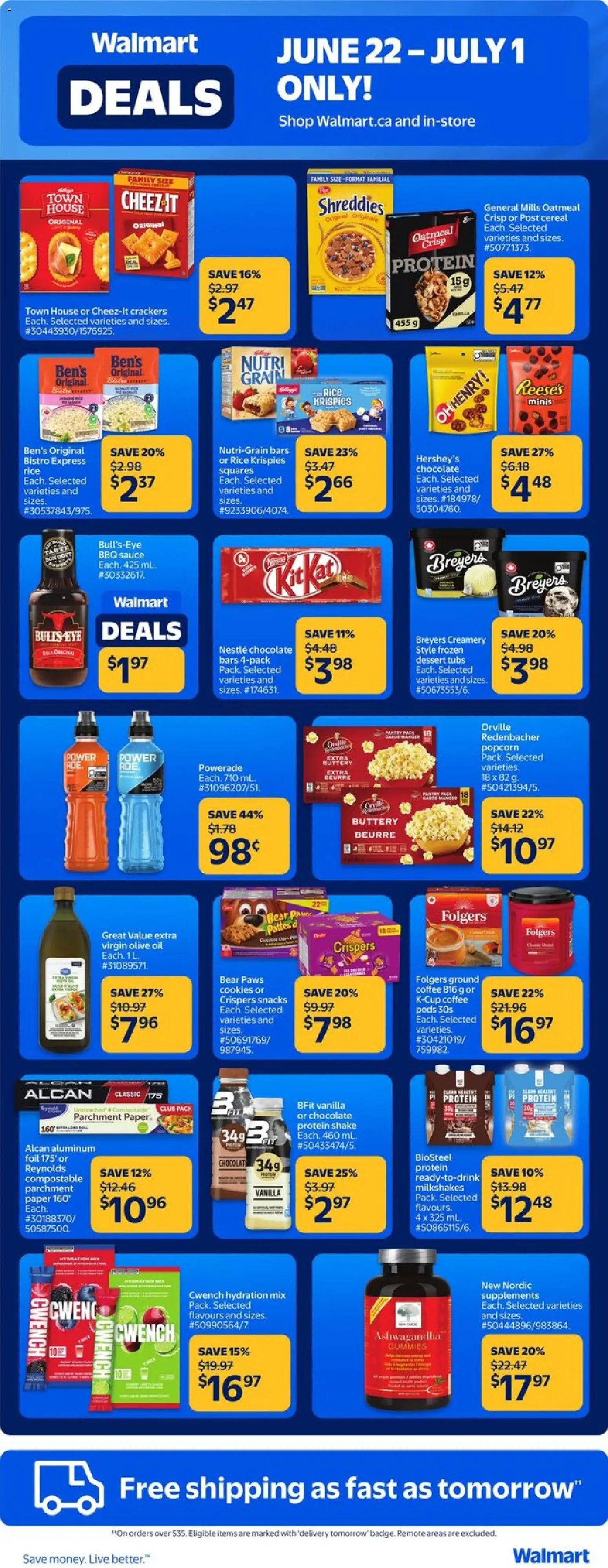 Walmart flyer valid from Jun 22, 2026 | Page: 8 | Products: Rice, Cream, Ice cream, Oil