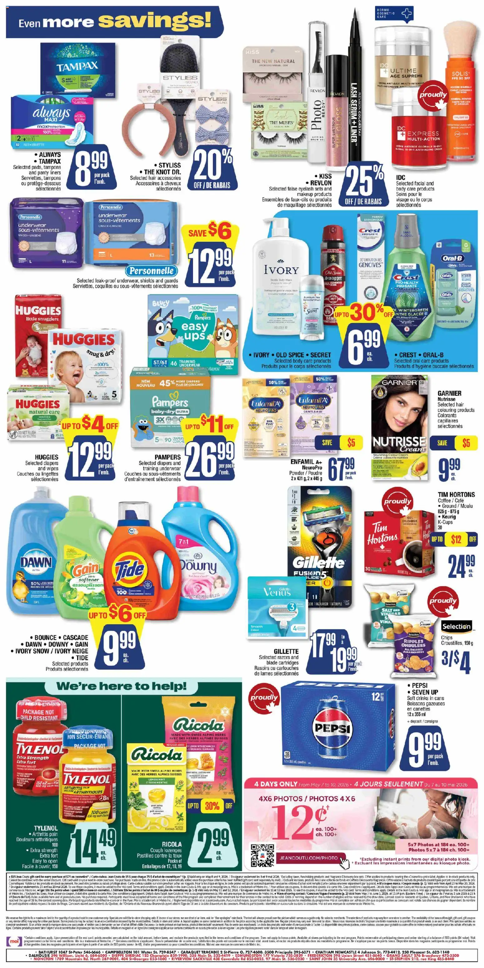Jean Coutu flyer valid from 07.05.2026 | Page: 3 | Products: Chips, Cream, Powder, Body wash