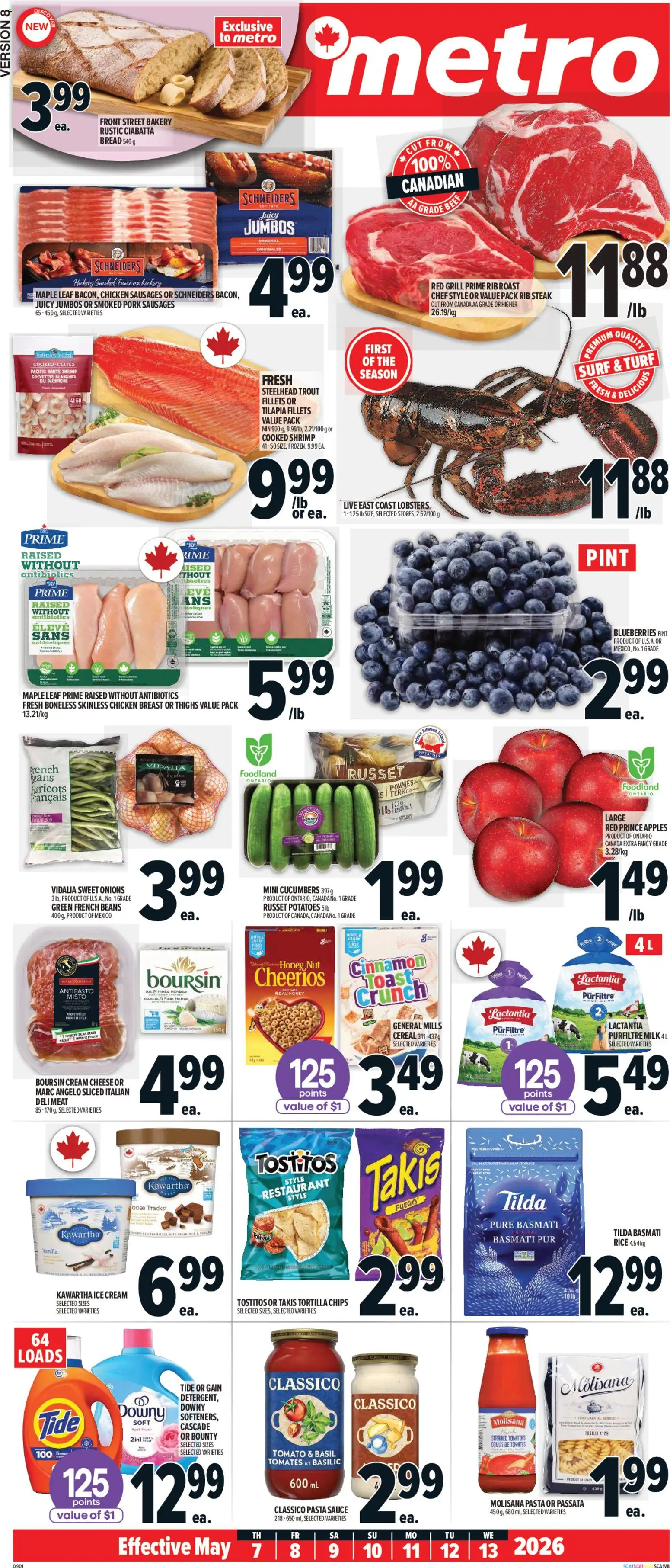 Metro flyer valid from 07.05.2026 | Page: 3 | Products: Beef, Pasta, Cucumbers, Apples