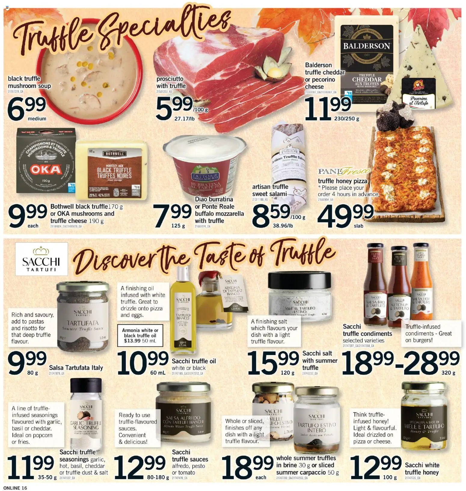 Fortinos flyer valid from Oct 1, 2026 | Page: 16 | Products: Carpaccio, Popcorn, Prosciutto, Oil
