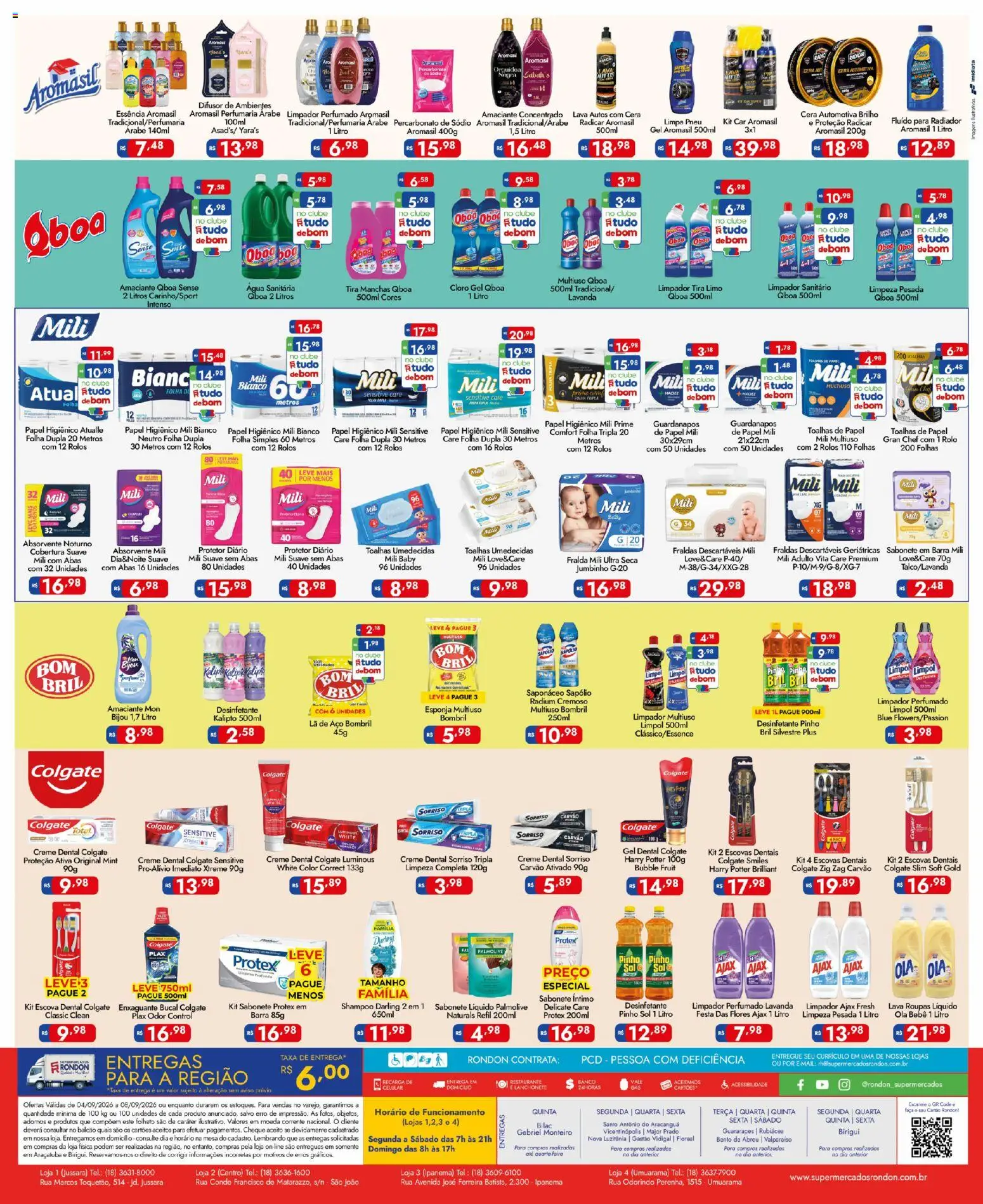 Supermercados Rondon Folheto - válido de 04/09/2026 | Página: 4 | Produtos: Orquídea, Limpador multiuso, Mesa, Cera