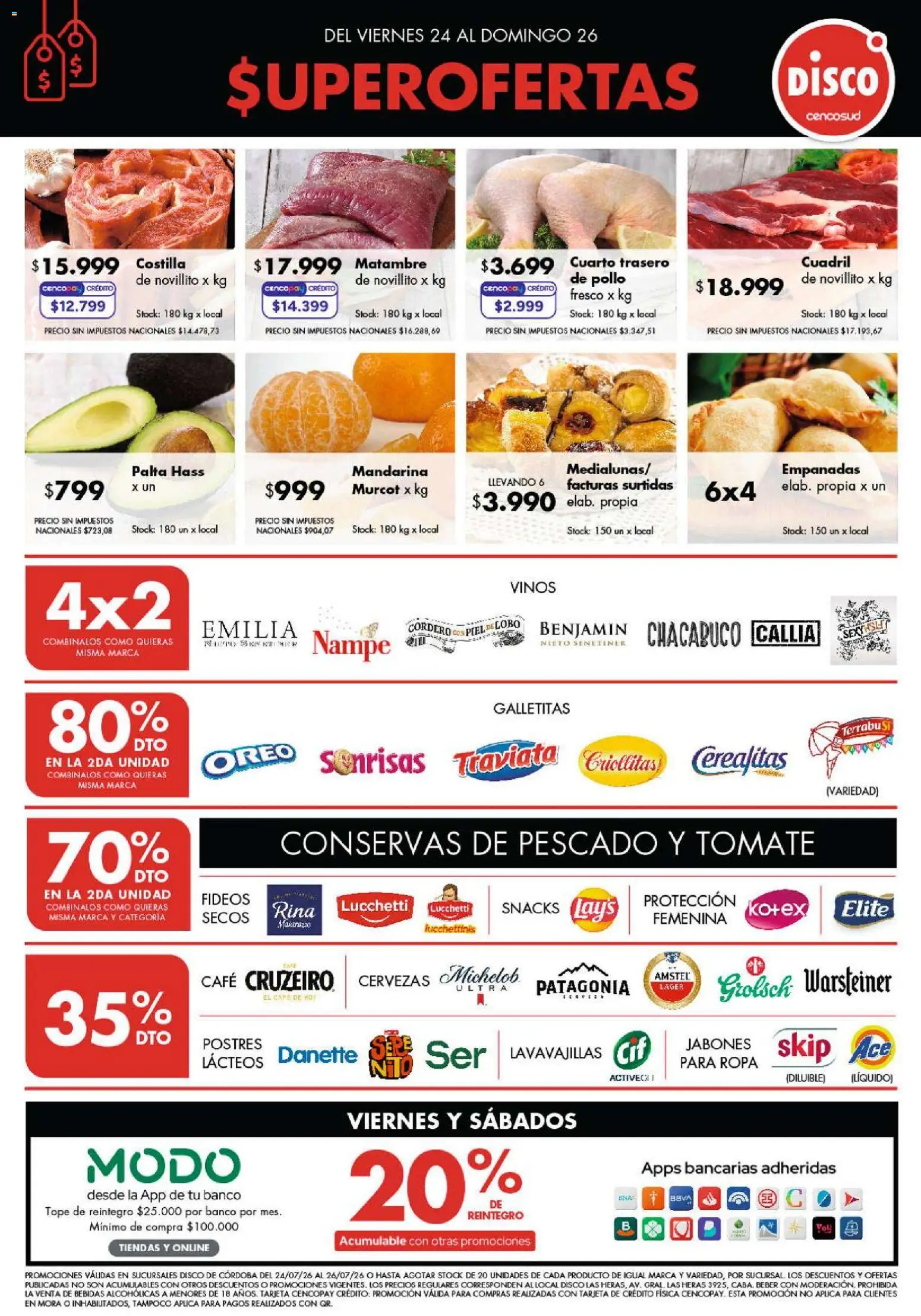 Disco - Ofertas | Córdoba │ válido desde el 23/07/2026 | Página: 1 | Productos: Pollo, Tomate, Ropa, Fideos