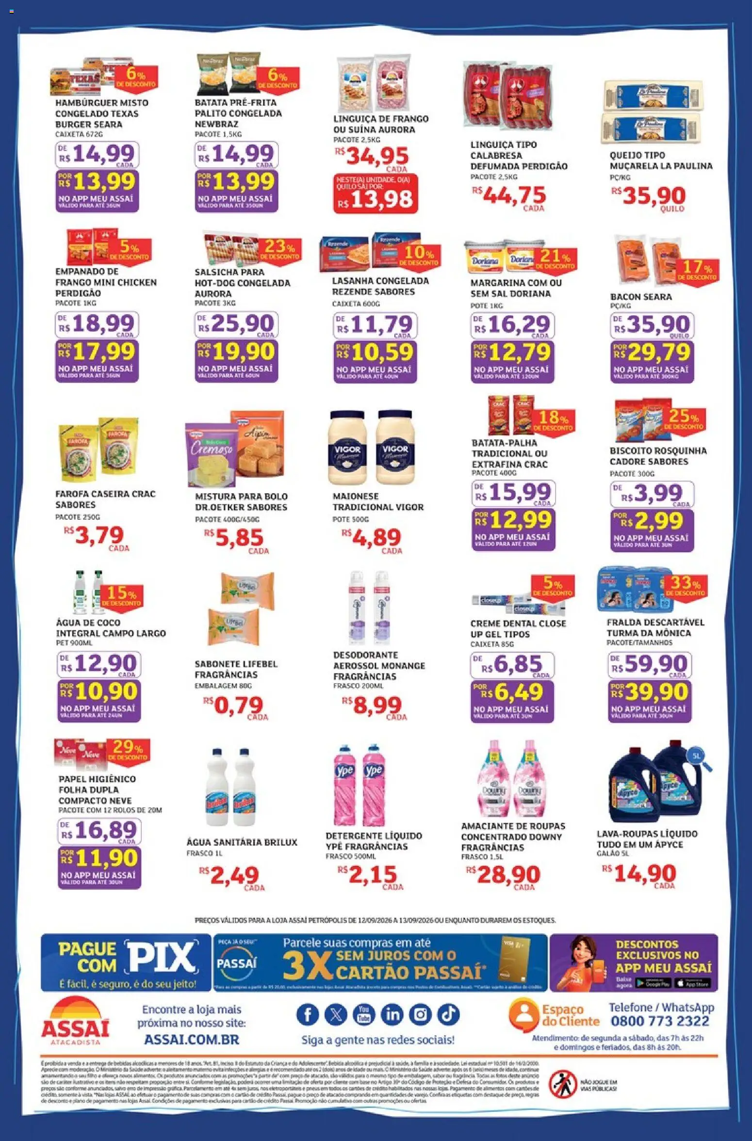 Assaí Atacadista Folheto - válido de 12/09/2026 | Página: 2 | Produtos: Amaciante de roupas, Telefone, Sal, Maionese