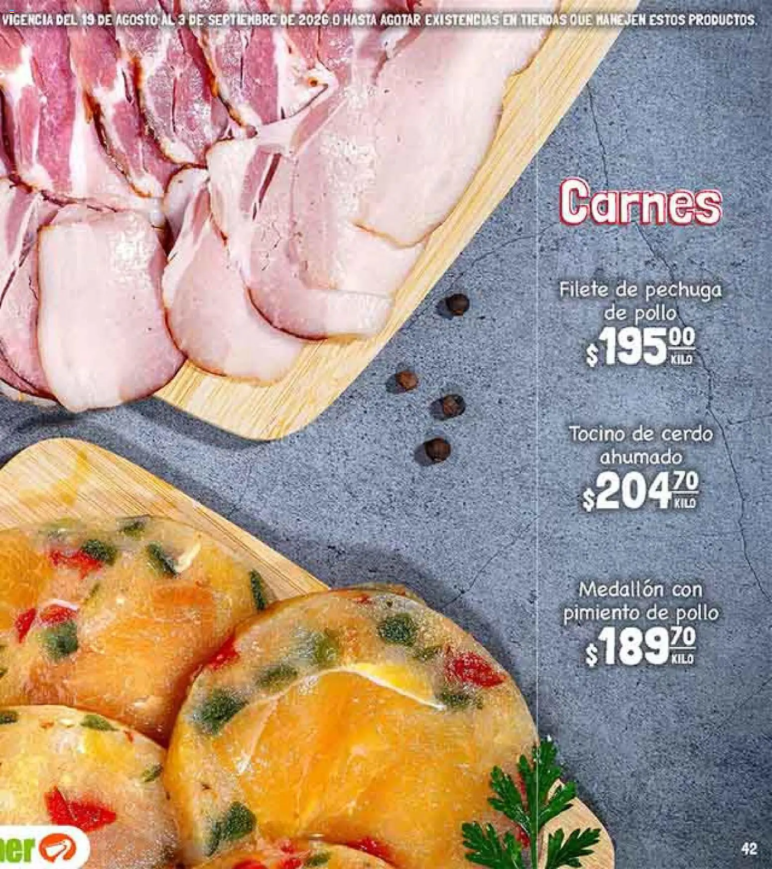 Nuevas ofertas de La Comer válidas en toda la República Mexicana desde el 19/08/2026. ¡Encuentra las mejores ofertas en La Comer folleto! | Página: 83 | Productos: Pollo, Filete, Cerdo, Pimiento