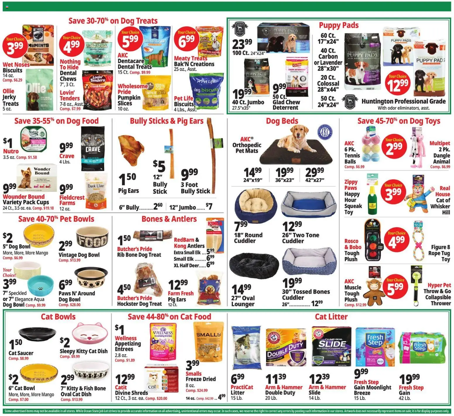 Ocean State Job Lot Weekly Ad - valid from 08/13/2026 | Page: 11 | Products: Dog Treats, Cat Food, Pads, Mango