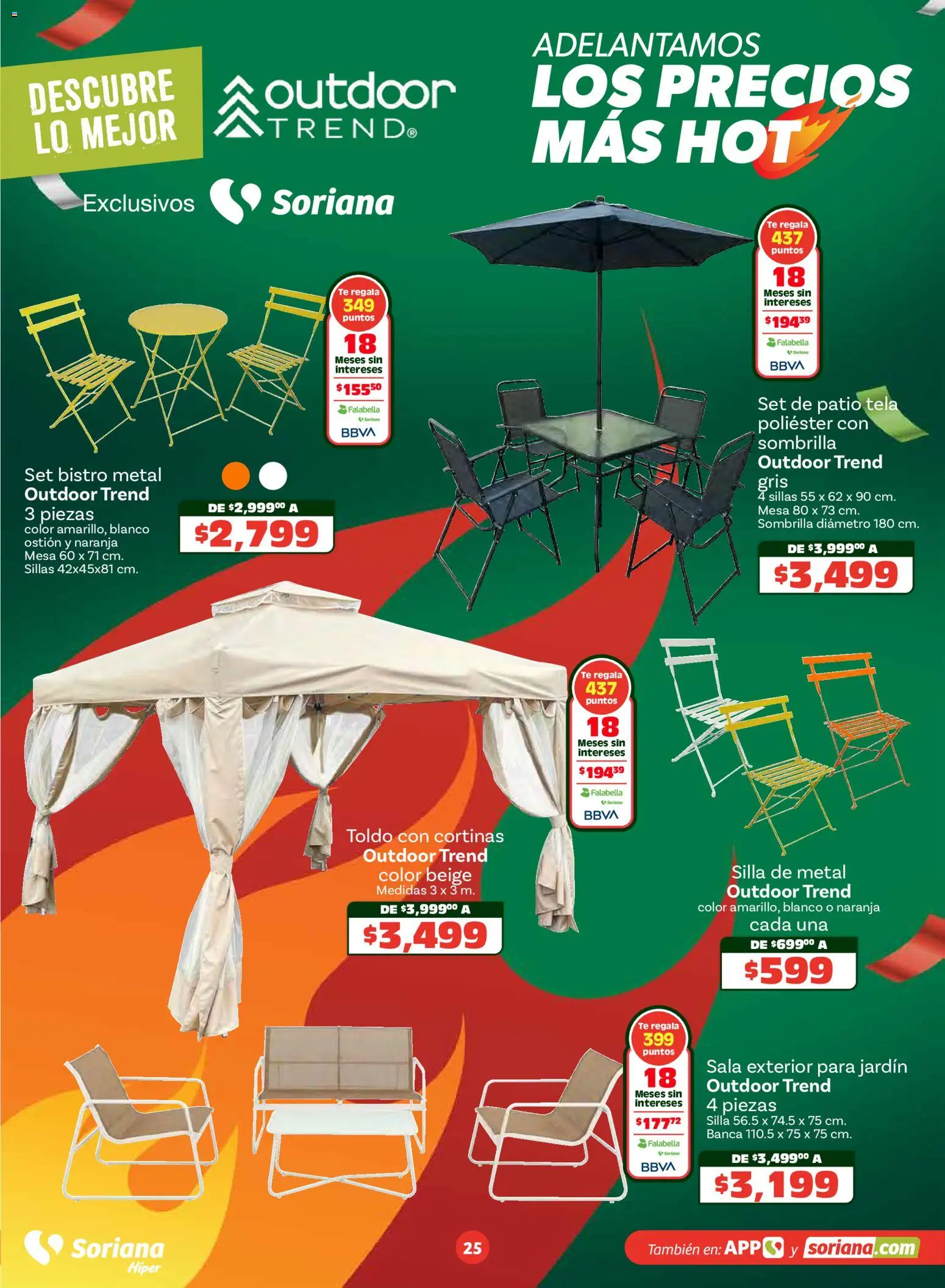 Nuevas ofertas de Soriana válidas en toda la República Mexicana desde el 14.05.2026. ¡Encuentra las mejores ofertas en Soriana Hot Sale! | Página: 25 | Productos: Silla, Mesa, Té, Sombrilla