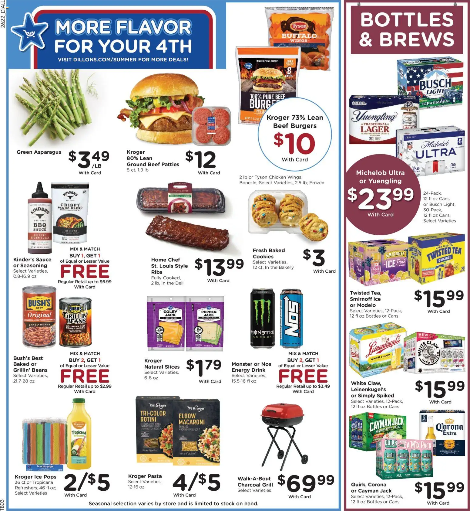 Dillons Weekly Ad - valid from 07/01/2026 | Page: 6 | Products: Tea, Beef, Bourbon, Sauce