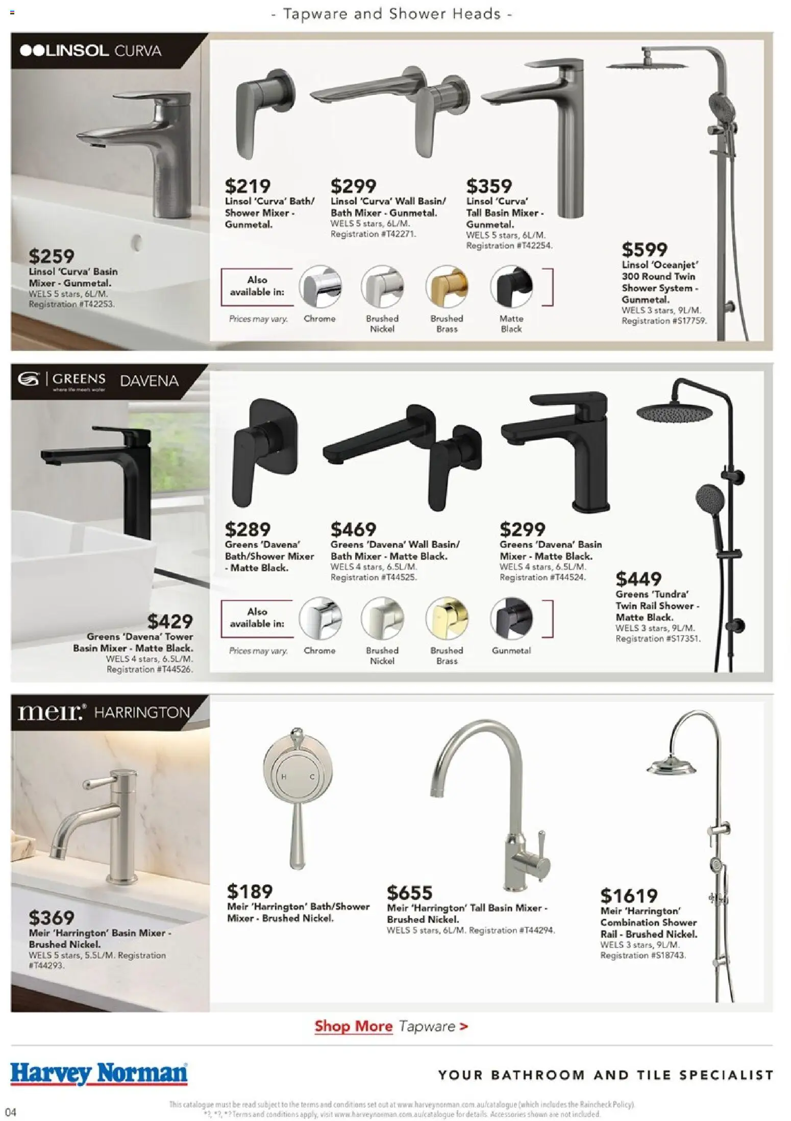 Harvey Norman catalogue - valid from 09/09/2026 | Page: 4 | Products: Greens, Accessories, Mixer, Bathroom
