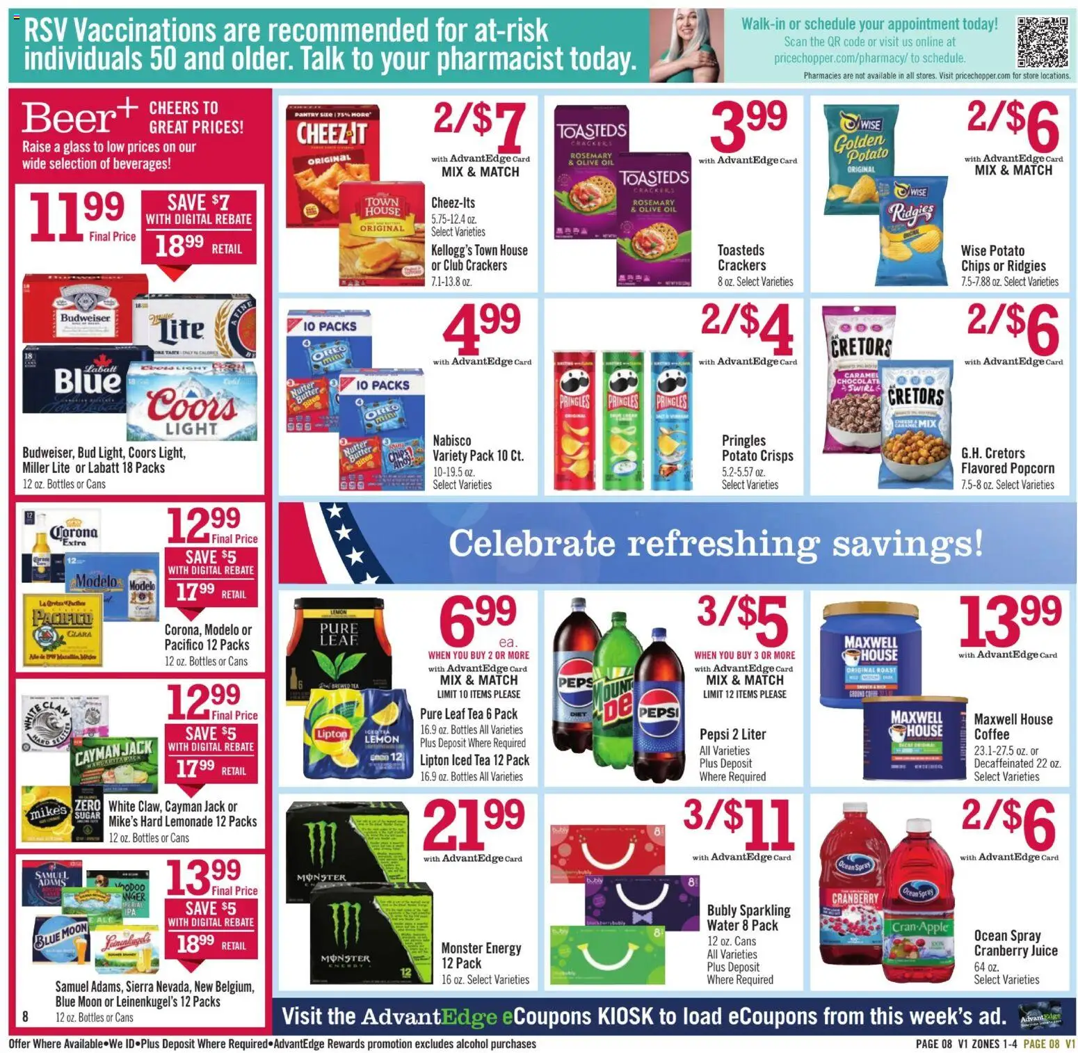 Price Chopper Weekly Ad - valid from 24.05.2026 | Page: 8 | Products: Chocolate, Juice, Tea, Chips