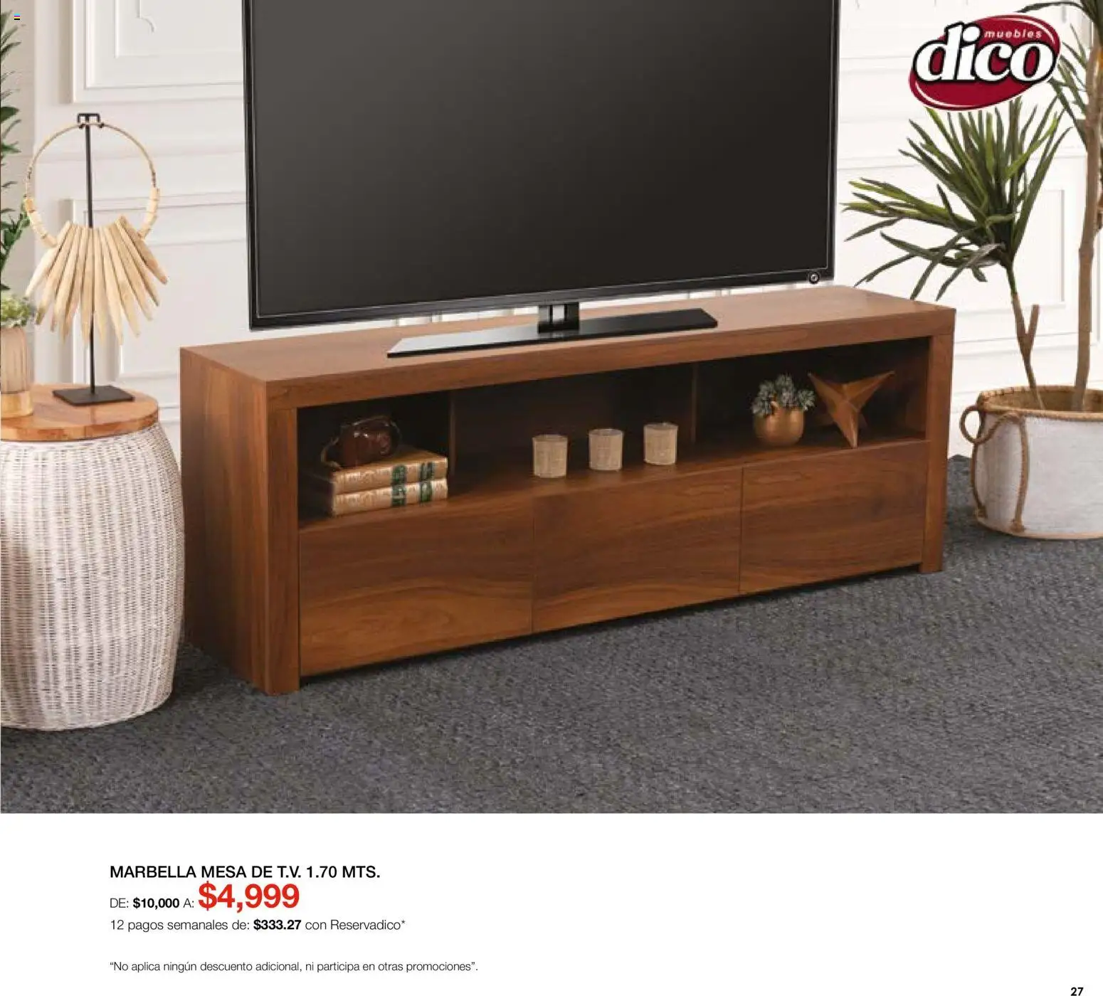 Nuevas ofertas de Muebles Dico válidas en toda la República Mexicana desde el 01/08/2026. ¡Encuentra las mejores ofertas en Muebles Dico catálogo! | Página: 27 | Productos: Mesa