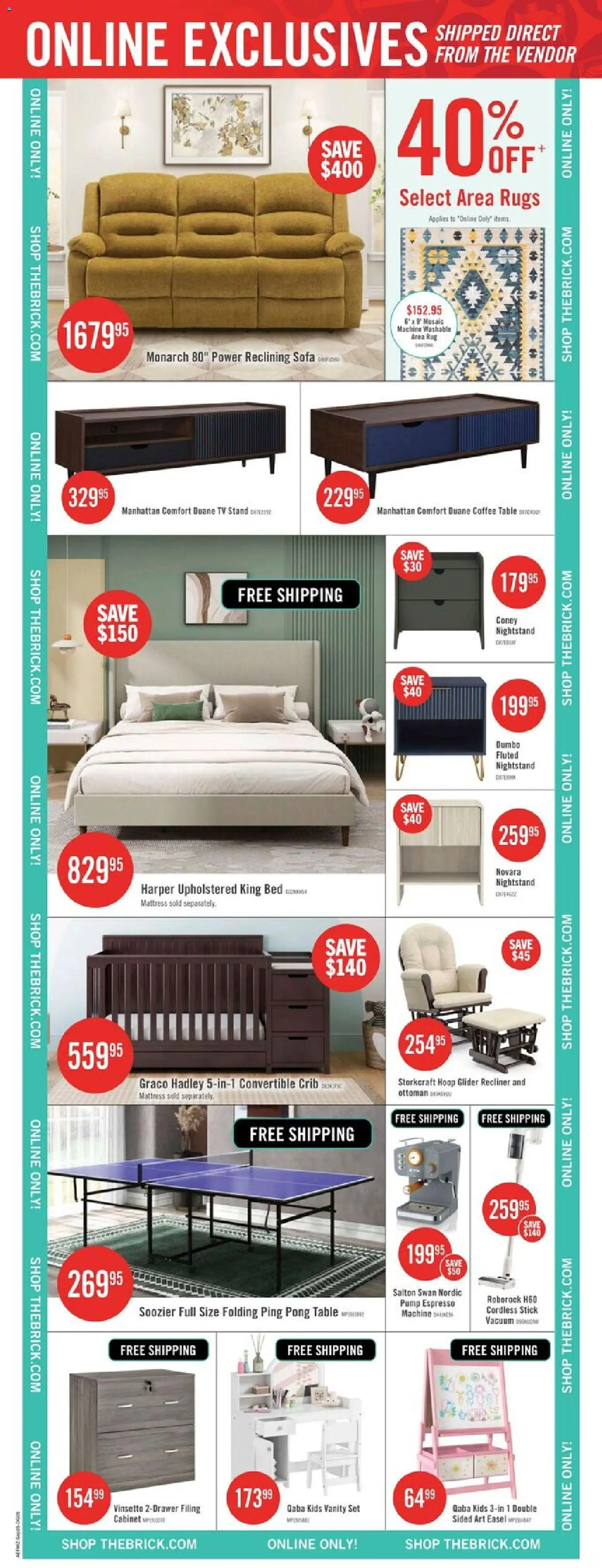 The Brick flyer valid from Sep 25, 2026 | Page: 18 | Products: Nightstand, Bed, Mattress, Table