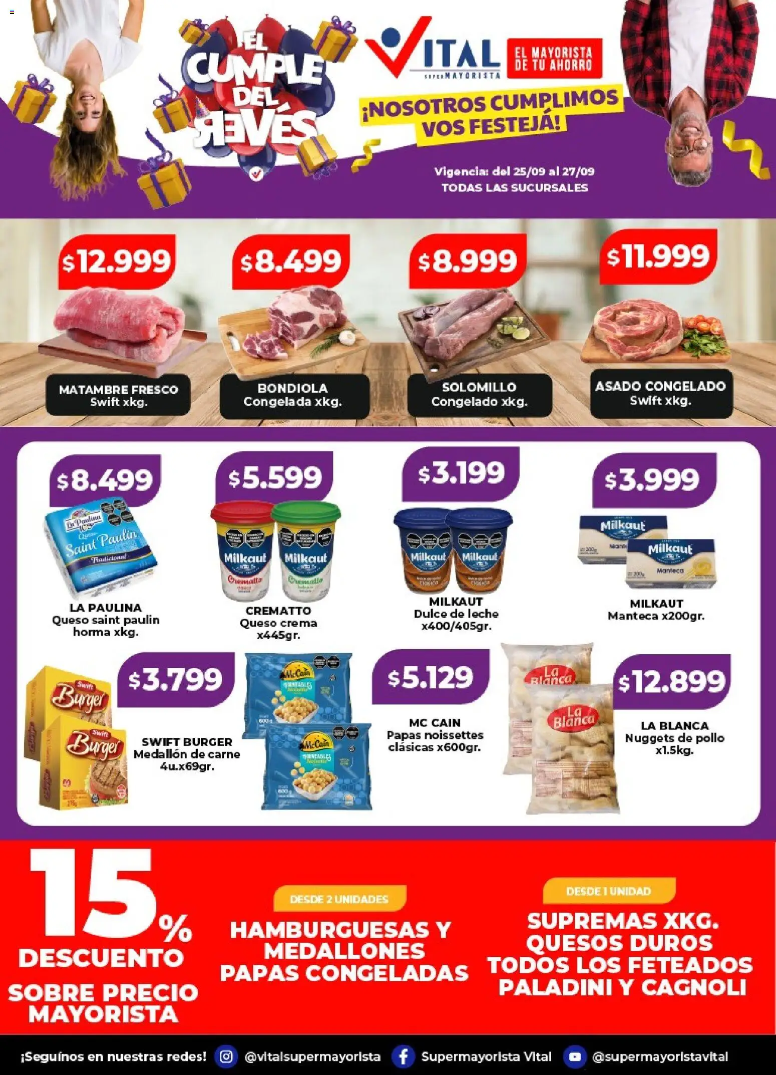 Vital - Ofertas fin │ válido desde el 25/09/2026 | Página: 2 | Productos: Carne, Dulce, Papas, Crema