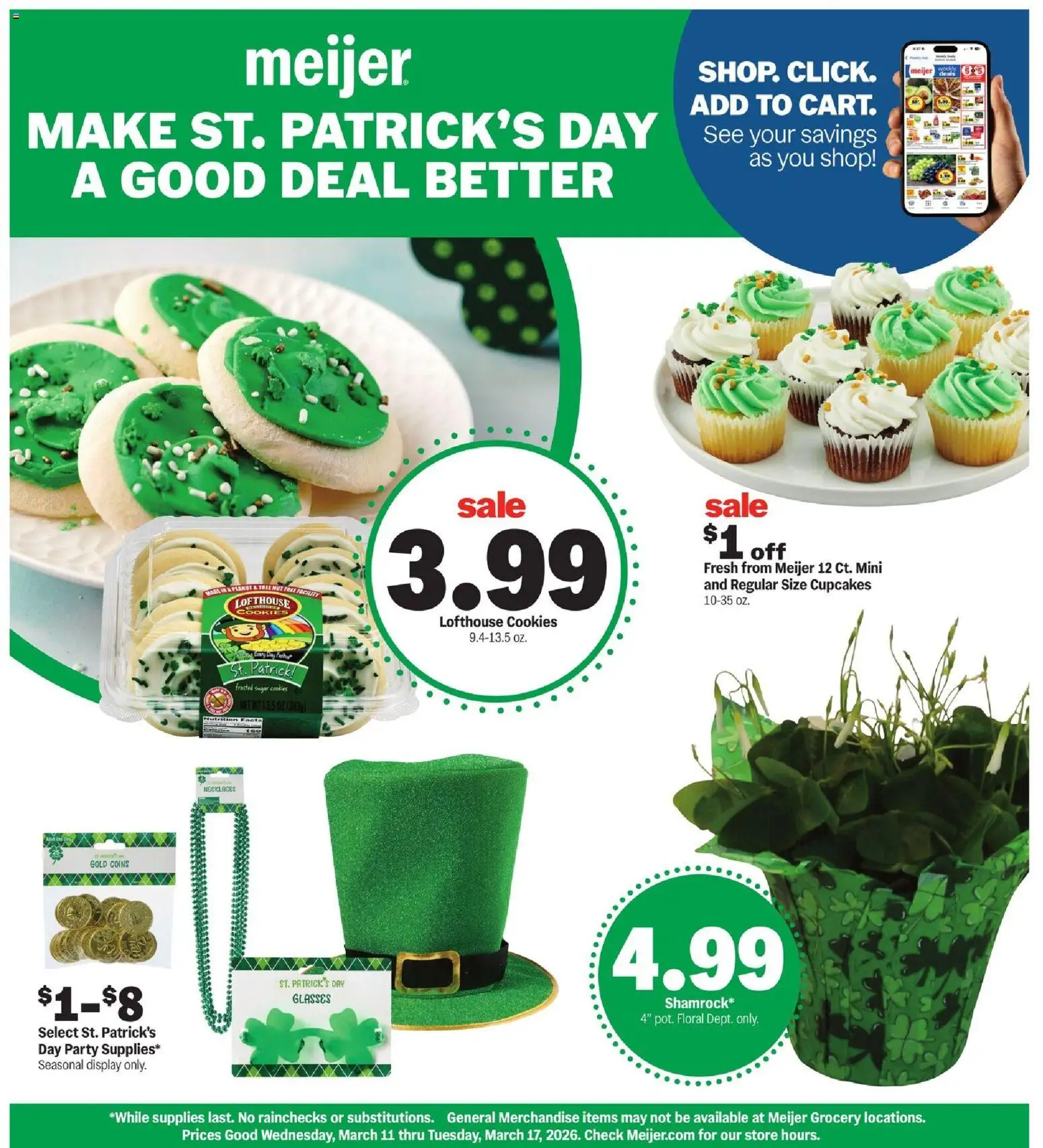 Meijer More Deals Across the Store - valid from 11.03.2026 | Page: 1 | Products: Cookies, Glasses