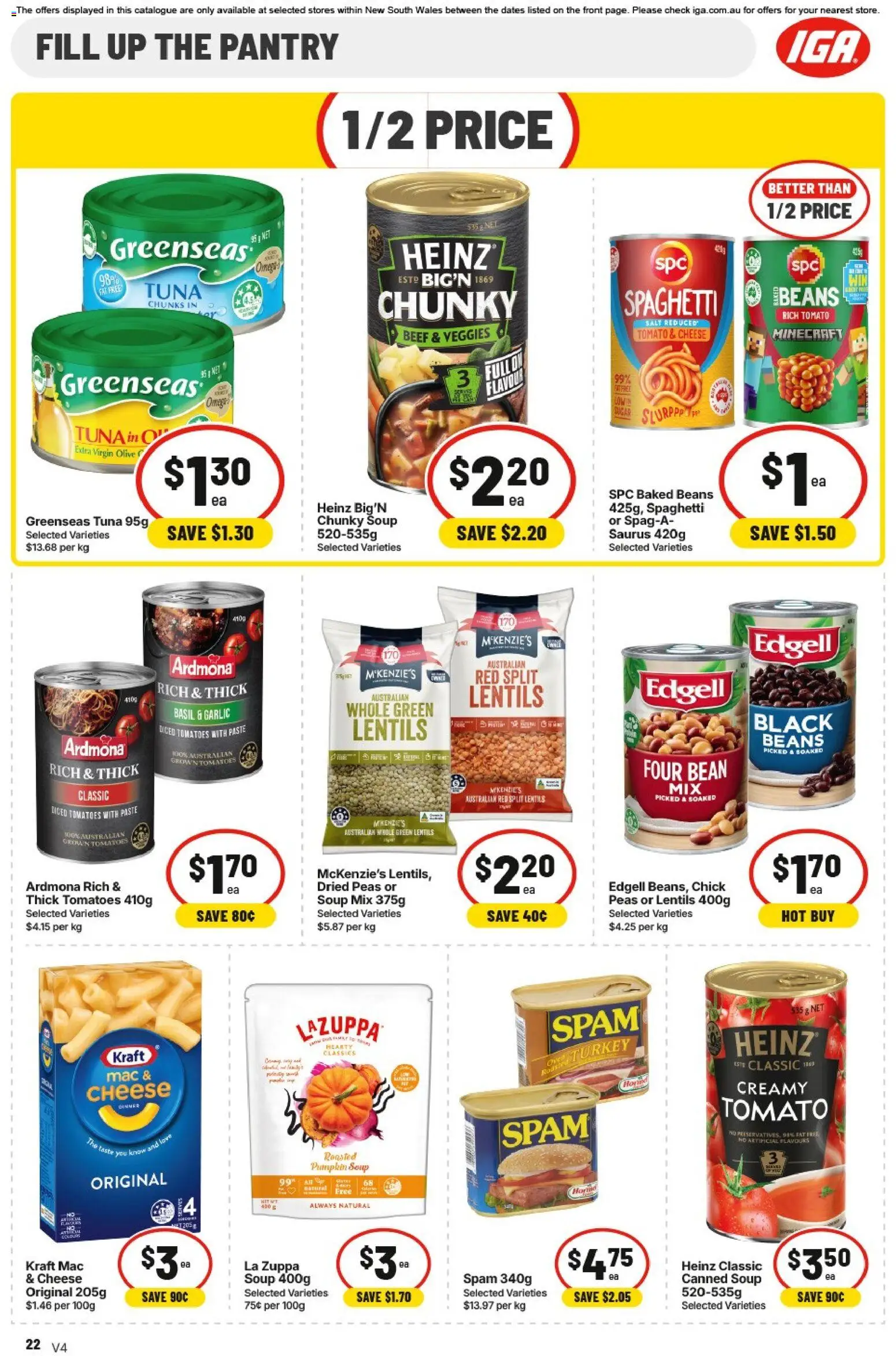 IGA catalogue - valid from 26/08/2026 | Page: 20 | Products: Lentils, Tomatoes, Salt, Soup