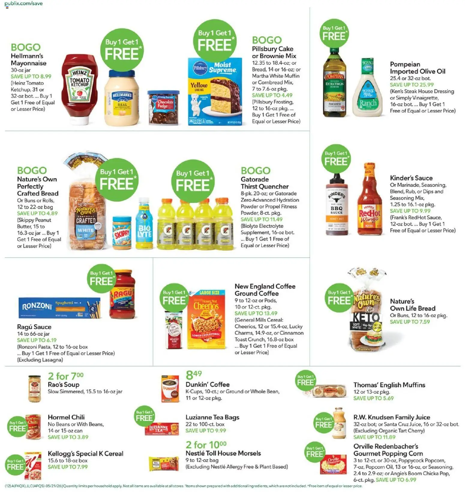 Publix Weekly Ad - valid from 20.05.2026 | Page: 12 | Products: Powder, Chocolate, Tea, Mayonnaise