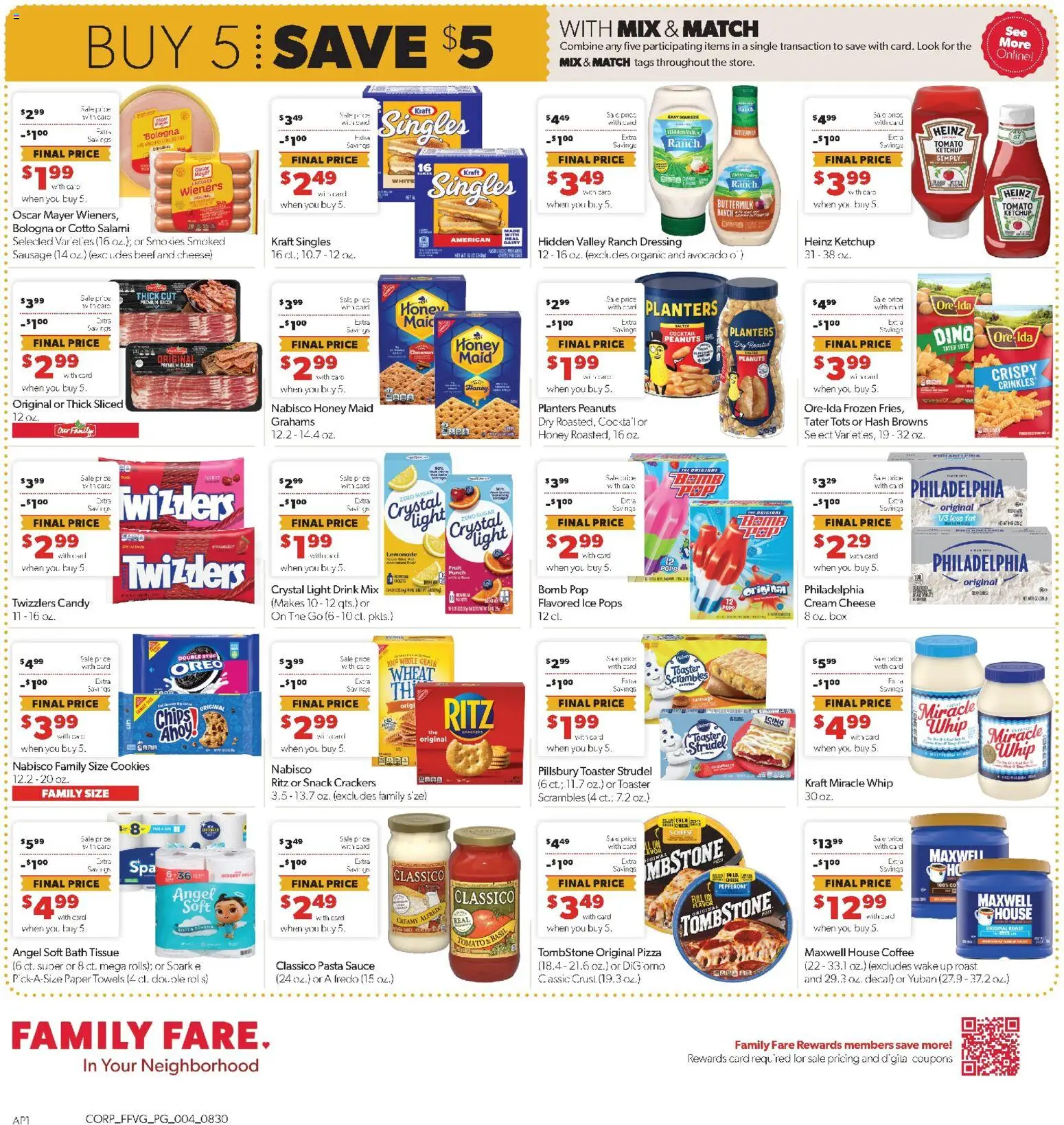 Family Fare Weekly Ad - valid from 08/30/2026 | Page: 4 | Products: Toaster, Cream cheese, Salami, Sausage