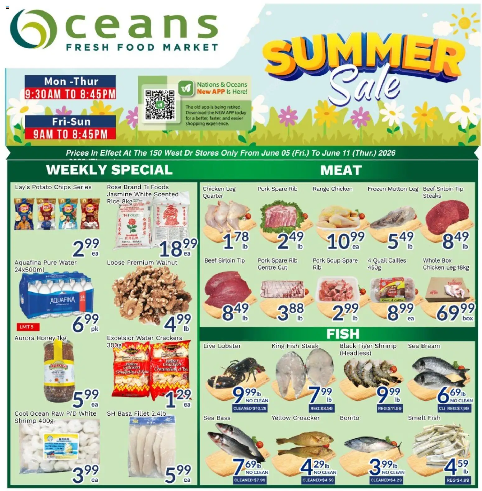 Oceans flyer valid from 05.06.2026 | Page: 1 | Products: Chips, Box, Chicken, Pork