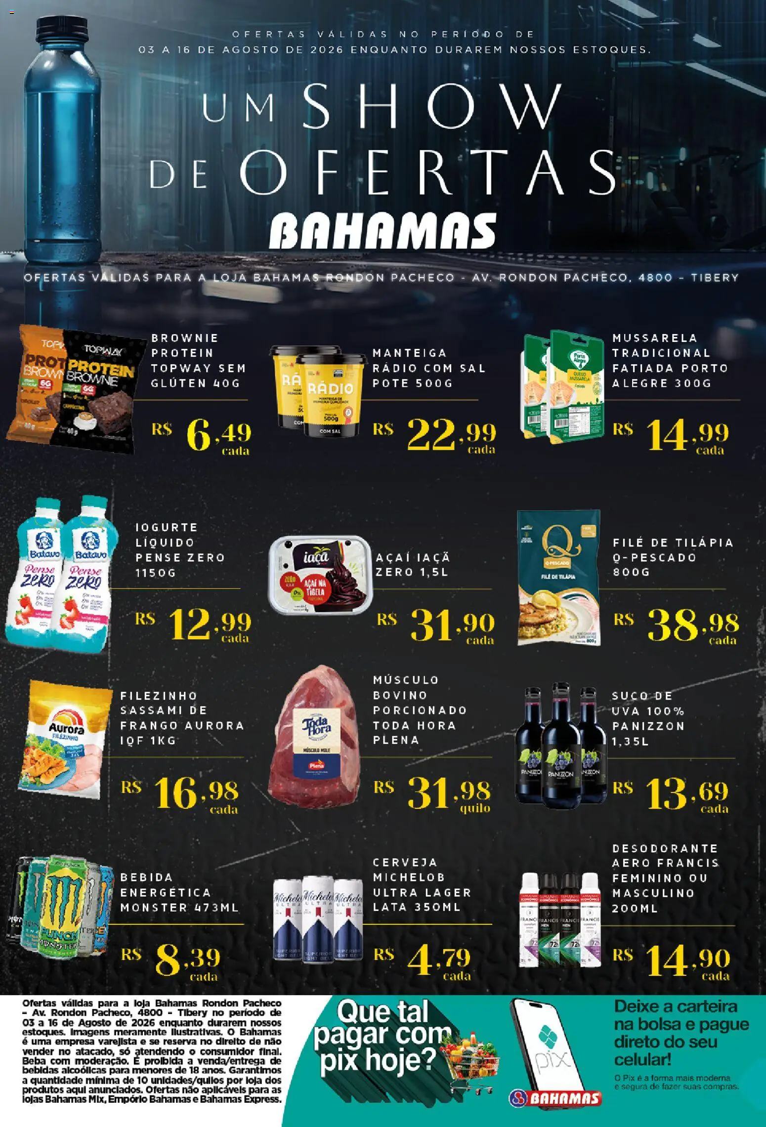 Bahamas Supermercados Folheto - válido de 03/08/2026 | Página: 2 | Produtos: Desodorante, Bebidas, Manteiga, Sal