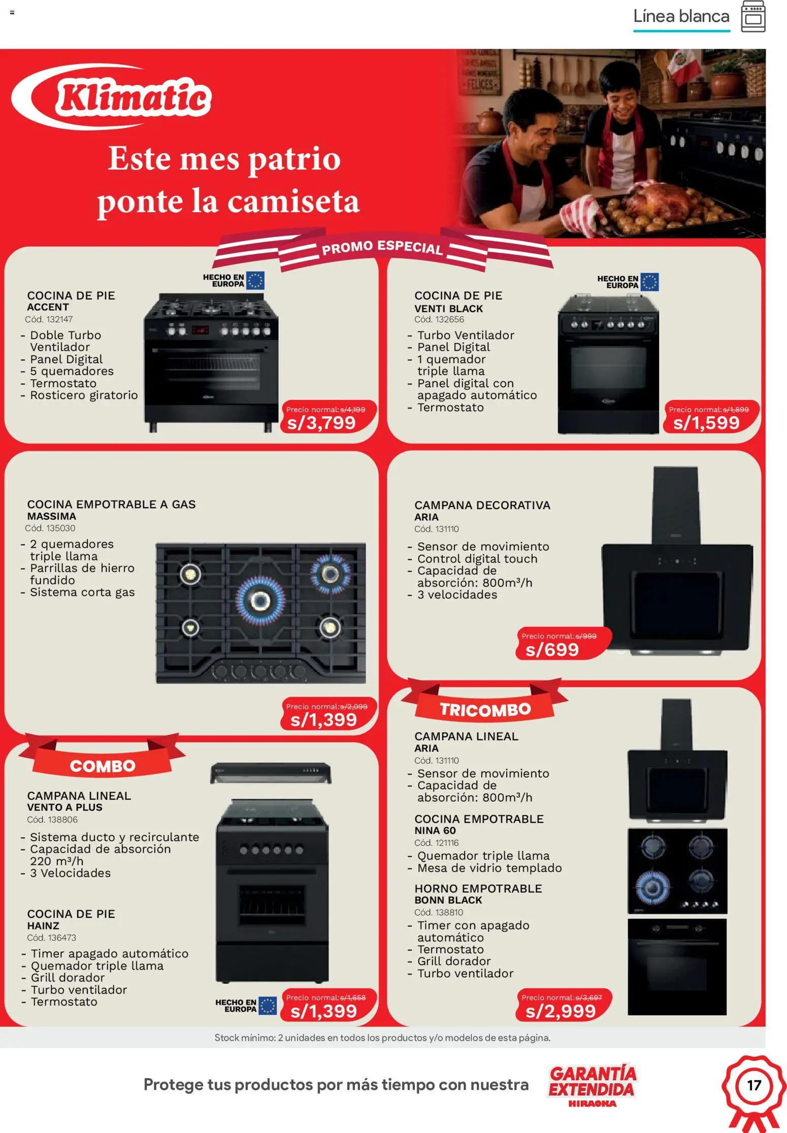 Catálogo Hiraoka válido desde 11/07/2026 | Página: 17 | Productos: Mesa, Horno, Cocina, Ventilador