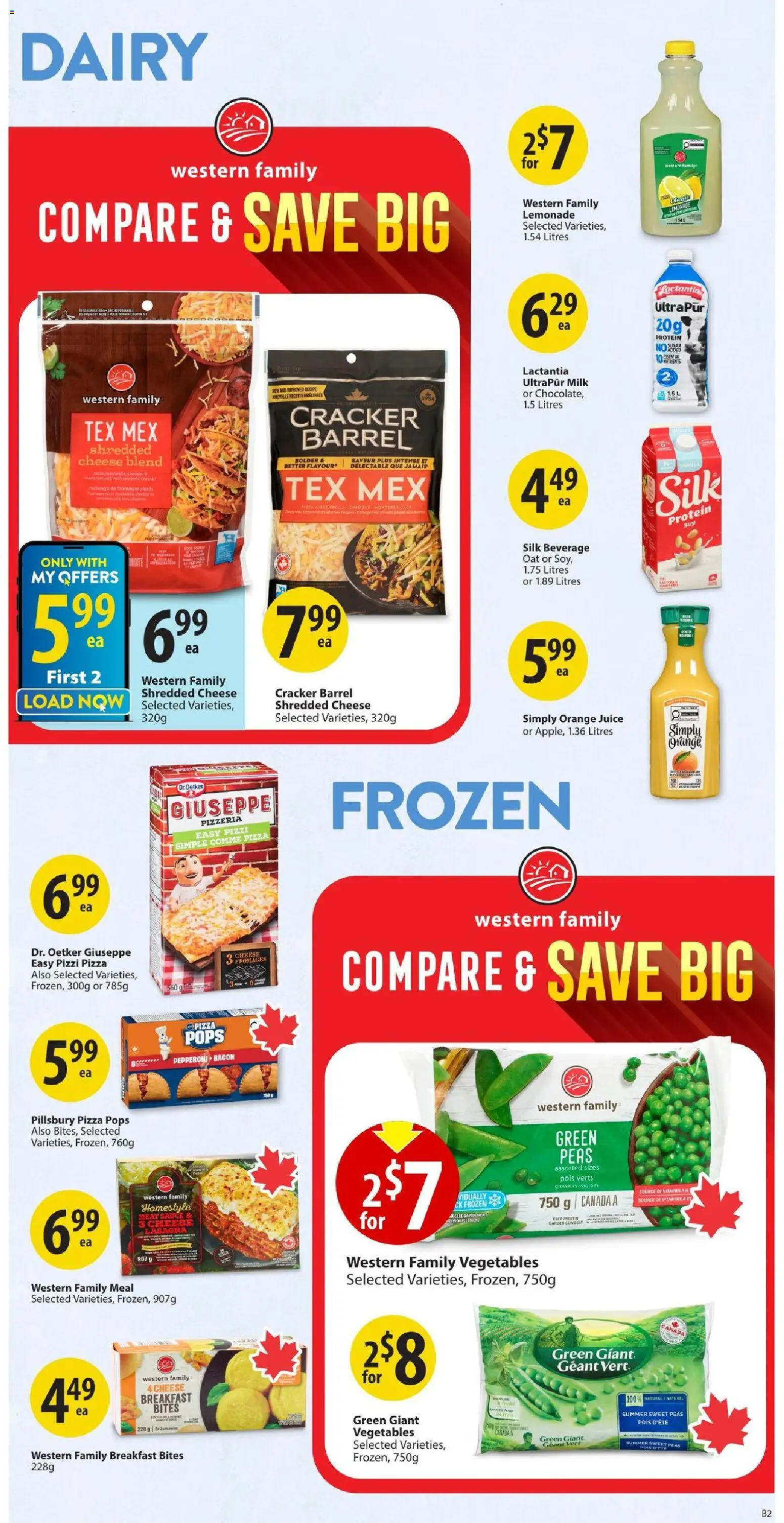 Save on foods flyer valid from Jul 9, 2026 | Page: 21 | Products: Milk, Cheese, Pizza, Juice