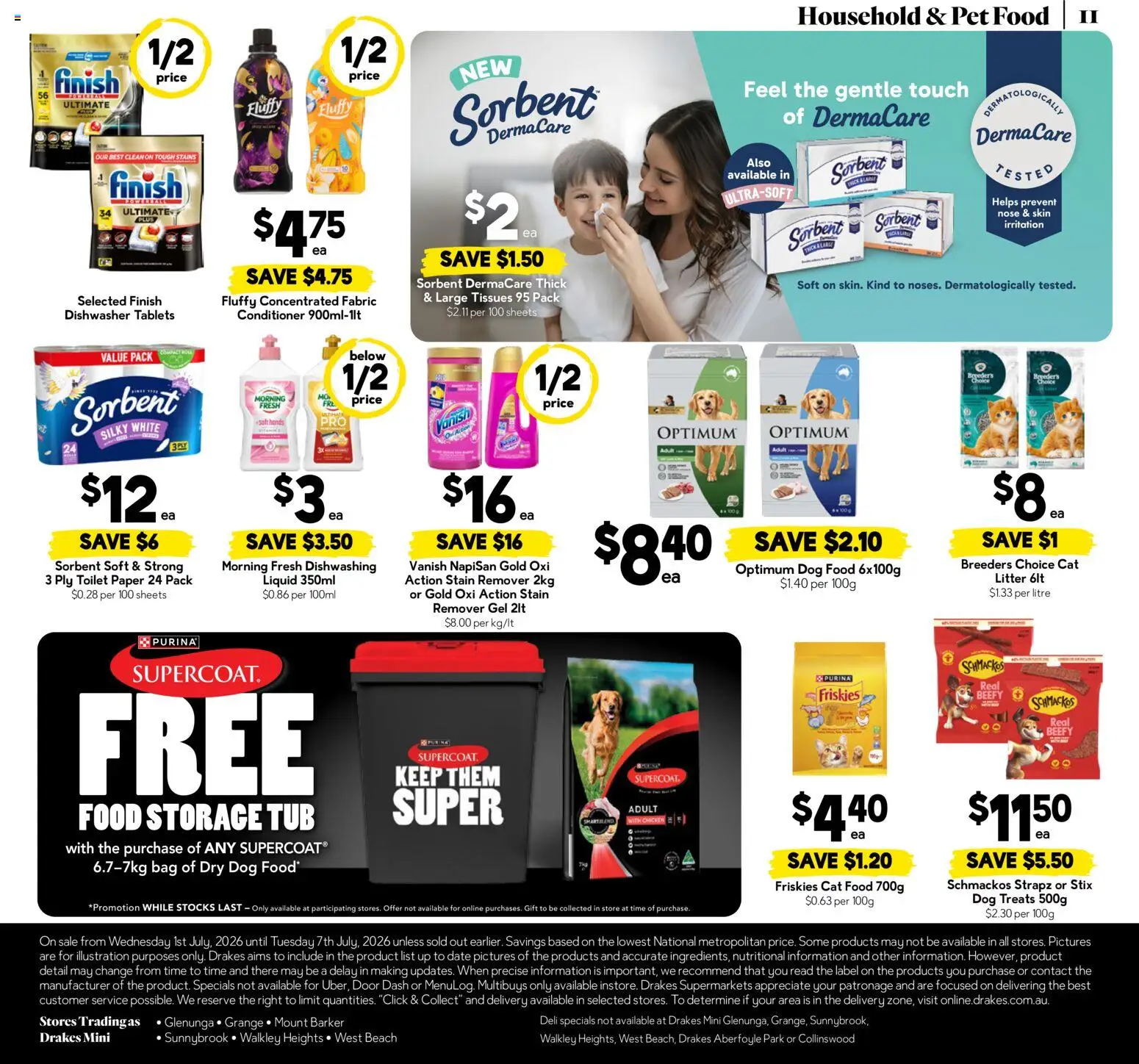 Drakes catalogue - valid from 01/07/2026 | Page: 11 | Products: Door, Conditioner, Dog food, Dishwasher tablets