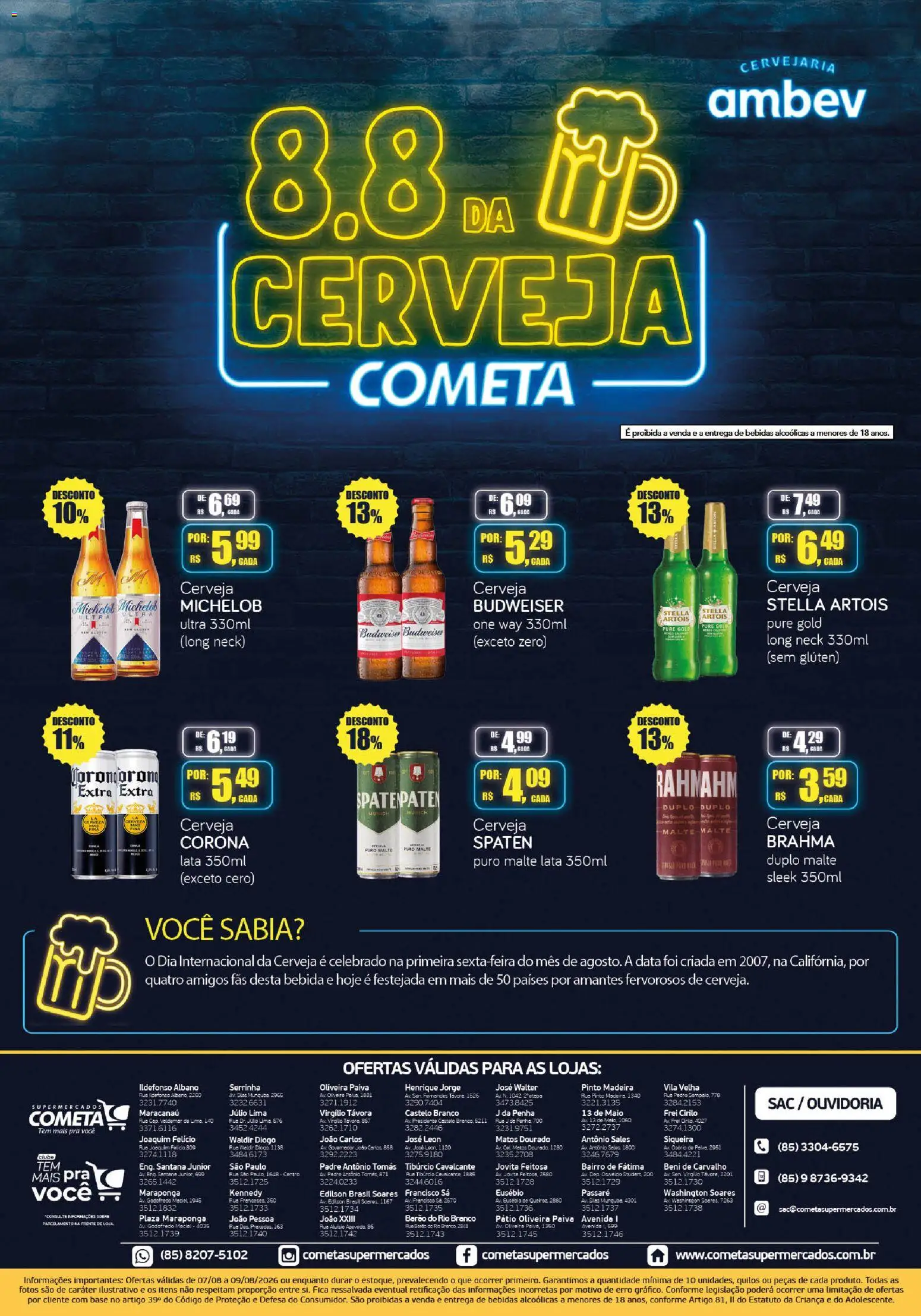 Cometa Supermercados Folheto - válido de 07/08/2026 | Página: 1 | Produtos: Maiô, Bebidas, Base, Bebida
