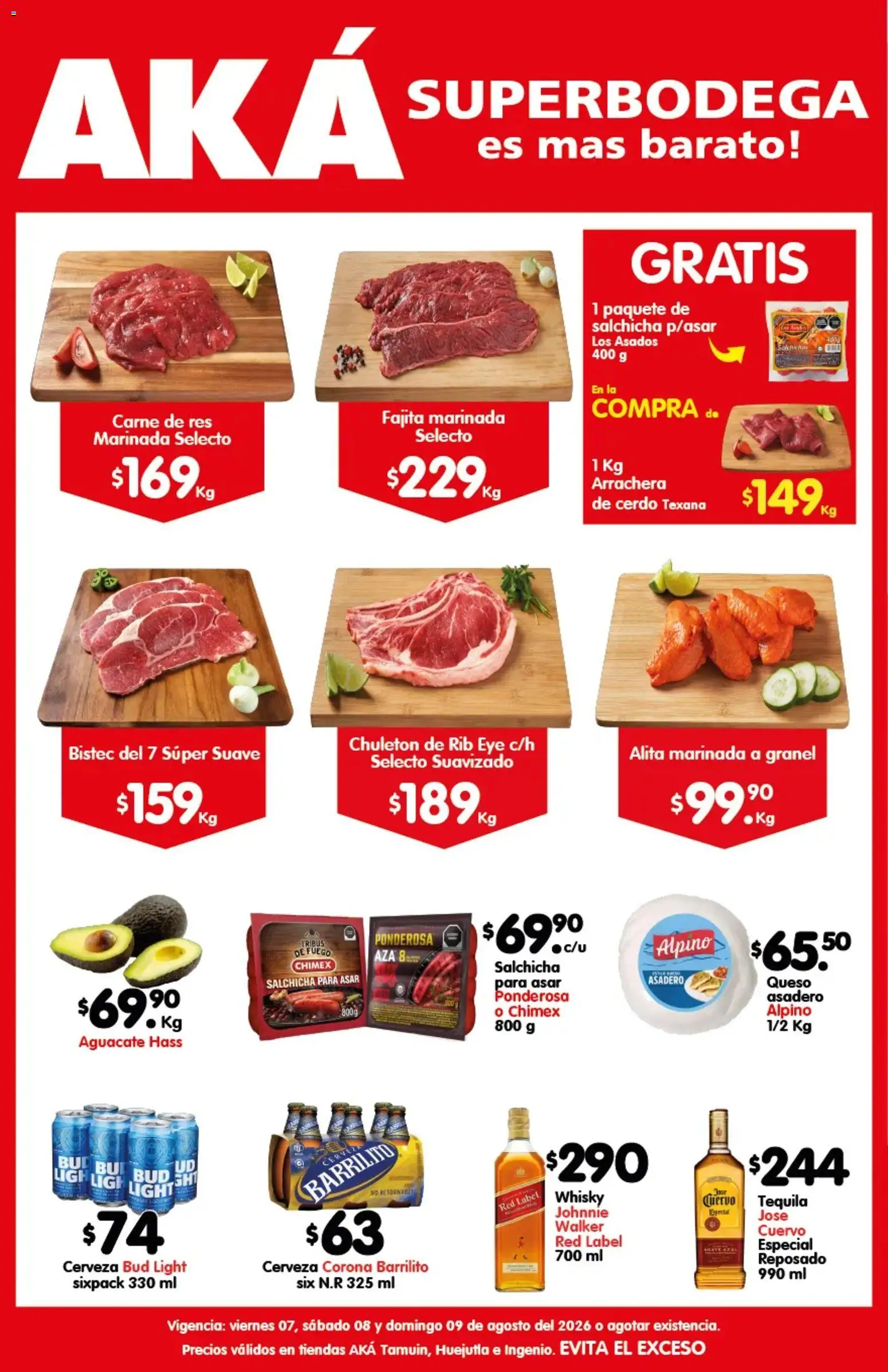 Nuevas ofertas de Arteli válidas en toda la República Mexicana desde el 07/08/2026. ¡Encuentra las mejores ofertas en Arteli folleto Carnita Asada Aká Superbodegas Foraneas! | Página: 1 | Productos: Bistec, Cerdo, Agave, Carne de res