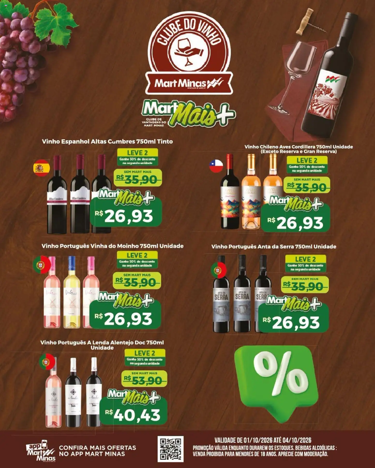 Mart Minas Folheto - válido de 01/10/2026 | Página: 1 | Produtos: Aves, Bebidas, Vinho