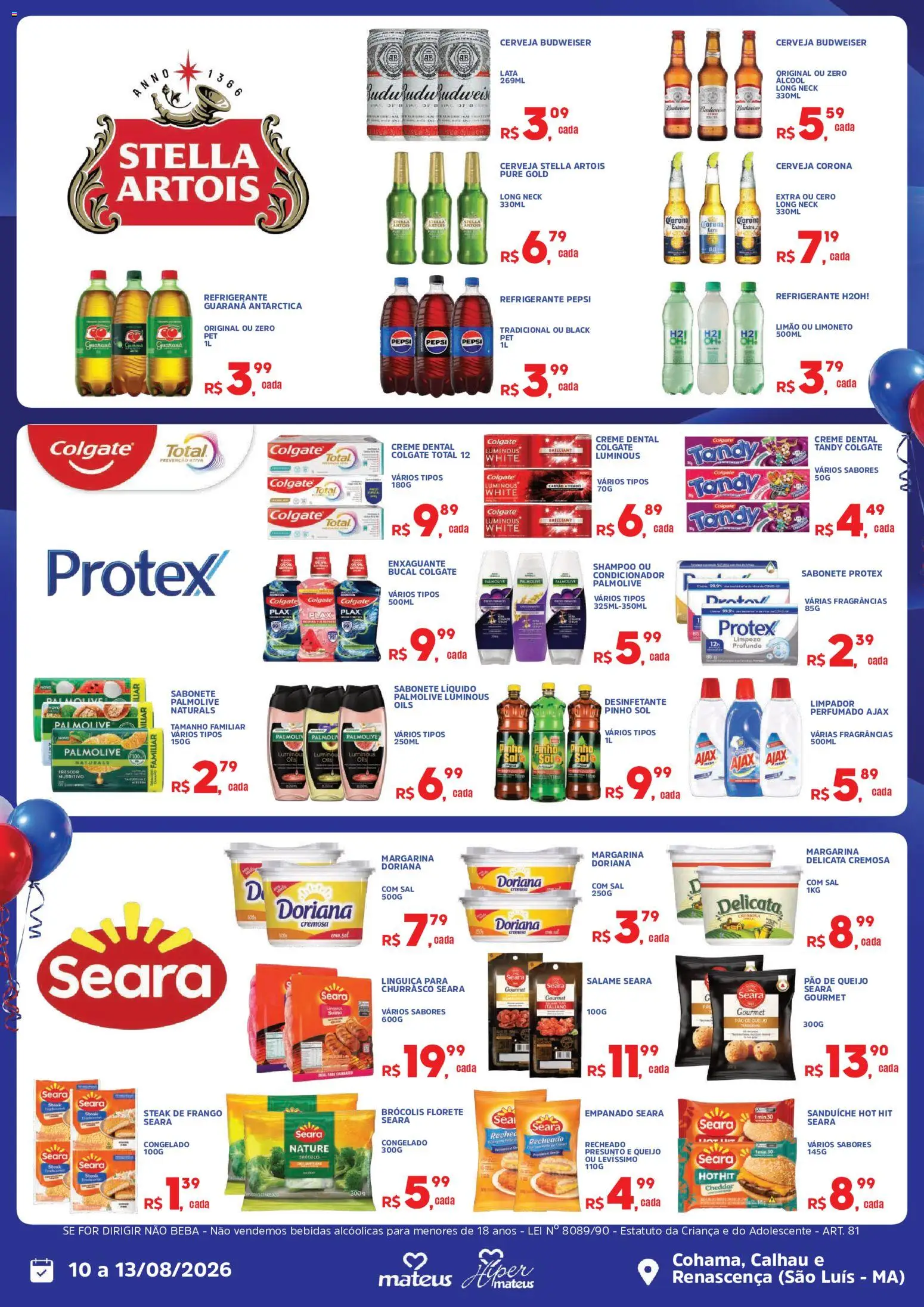 Mateus Folheto - válido de 10/08/2026 | Página: 4 | Produtos: Condicionador, Guaraná, Pão, Cheddar