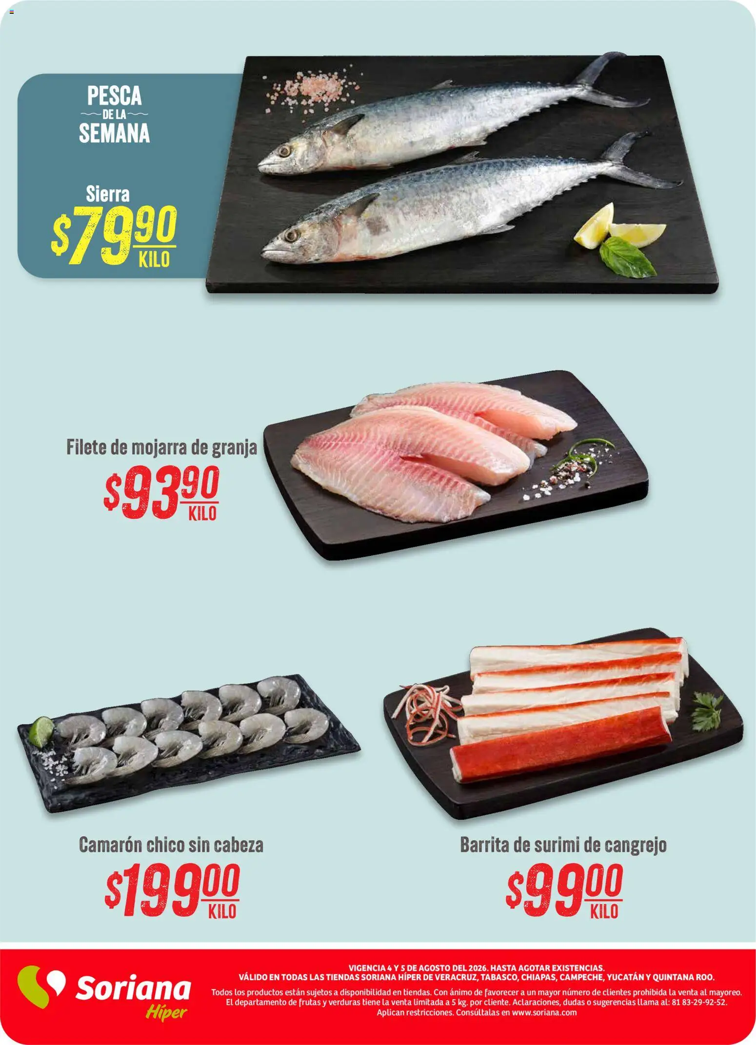 Nuevas ofertas de Soriana válidas en toda la República Mexicana desde el 04/08/2026. ¡Encuentra las mejores ofertas en Soriana Martes y Miércoles del Campo Híper: Ver, Tab, Chis, Camp, Yuc y Q. Roo! | Página: 5 | Productos: Sierra