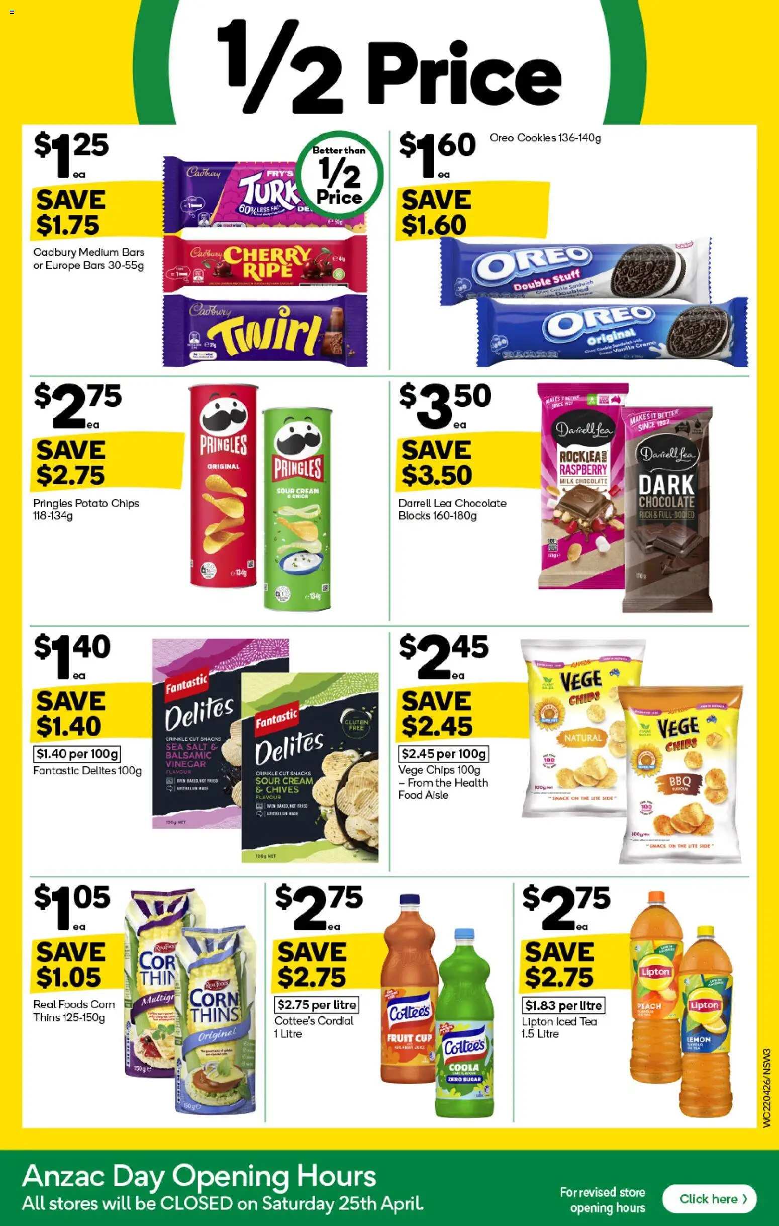 Woolworths catalogue - valid from 22.04.2026 | Page: 3 | Products: Chocolate, Chips, Sugar, Peach