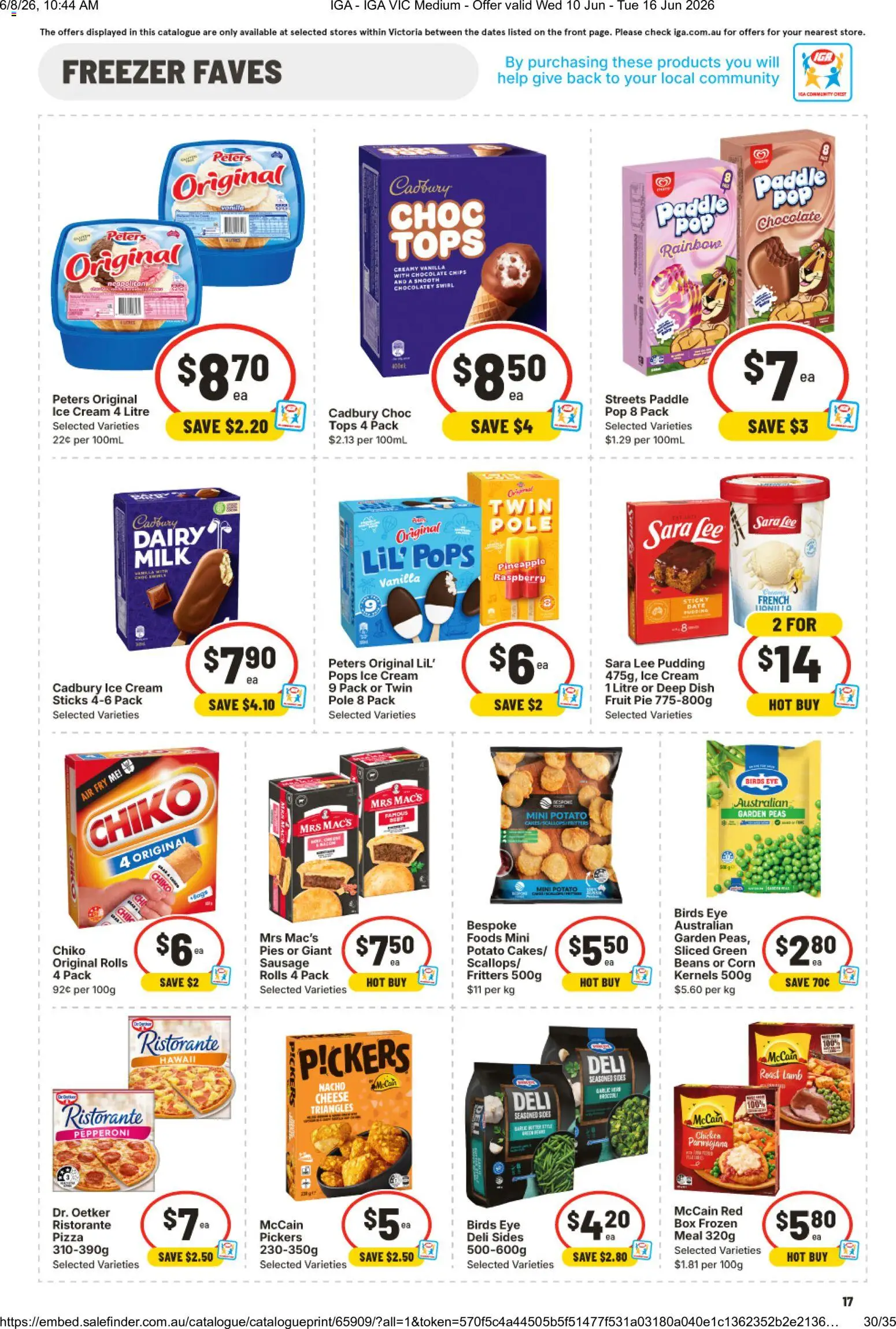 IGA catalogue - valid from 10.06.2026 | Page: 15 | Products: Cheese, Chocolate, Ice cream, Raspberry