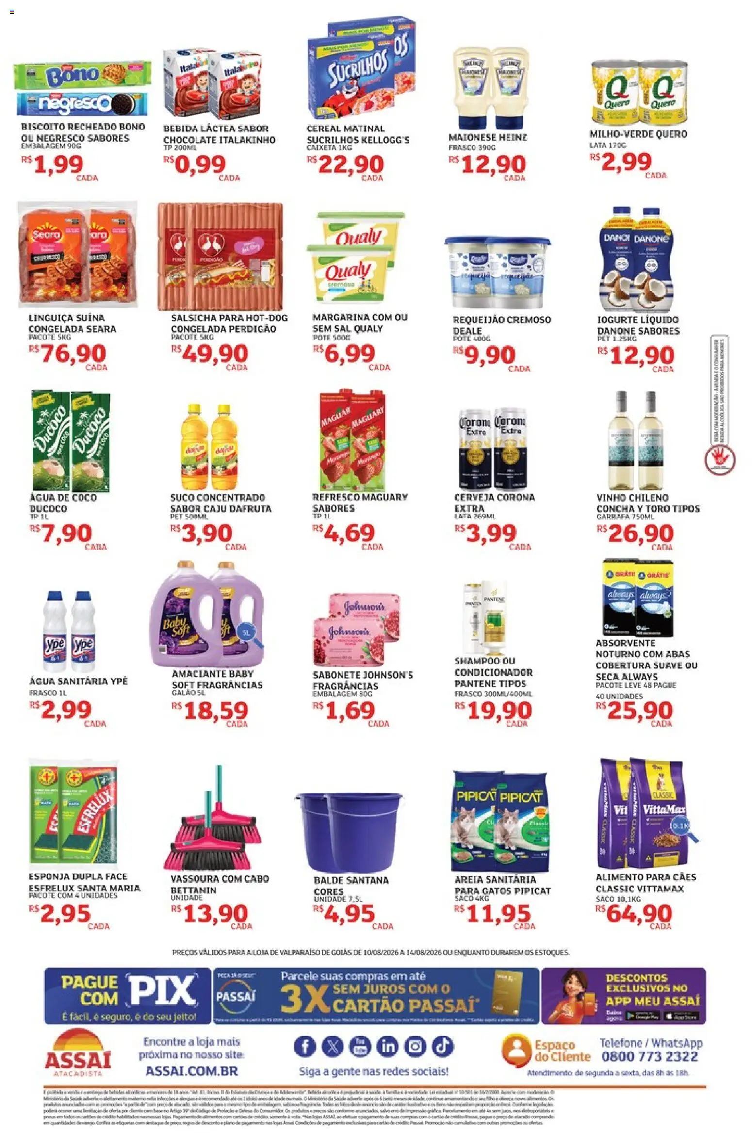 Assaí Atacadista Folheto - válido de 10/08/2026 | Página: 2 | Produtos: Coco, Refresco, Chocolate, Absorvente