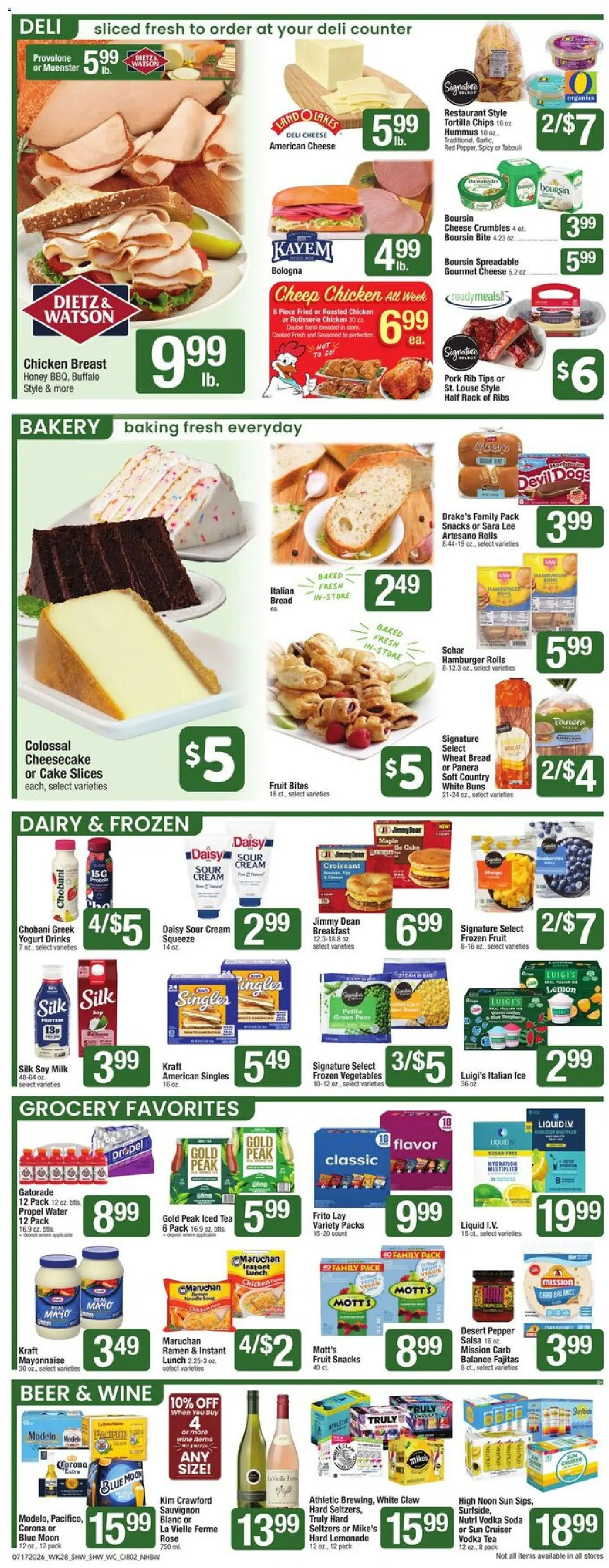 Shaw's Weekly Ad - NH - valid from 07/17/2026 | Page: 3 | Products: Bakery, Chips, Pepper, Cheesecake