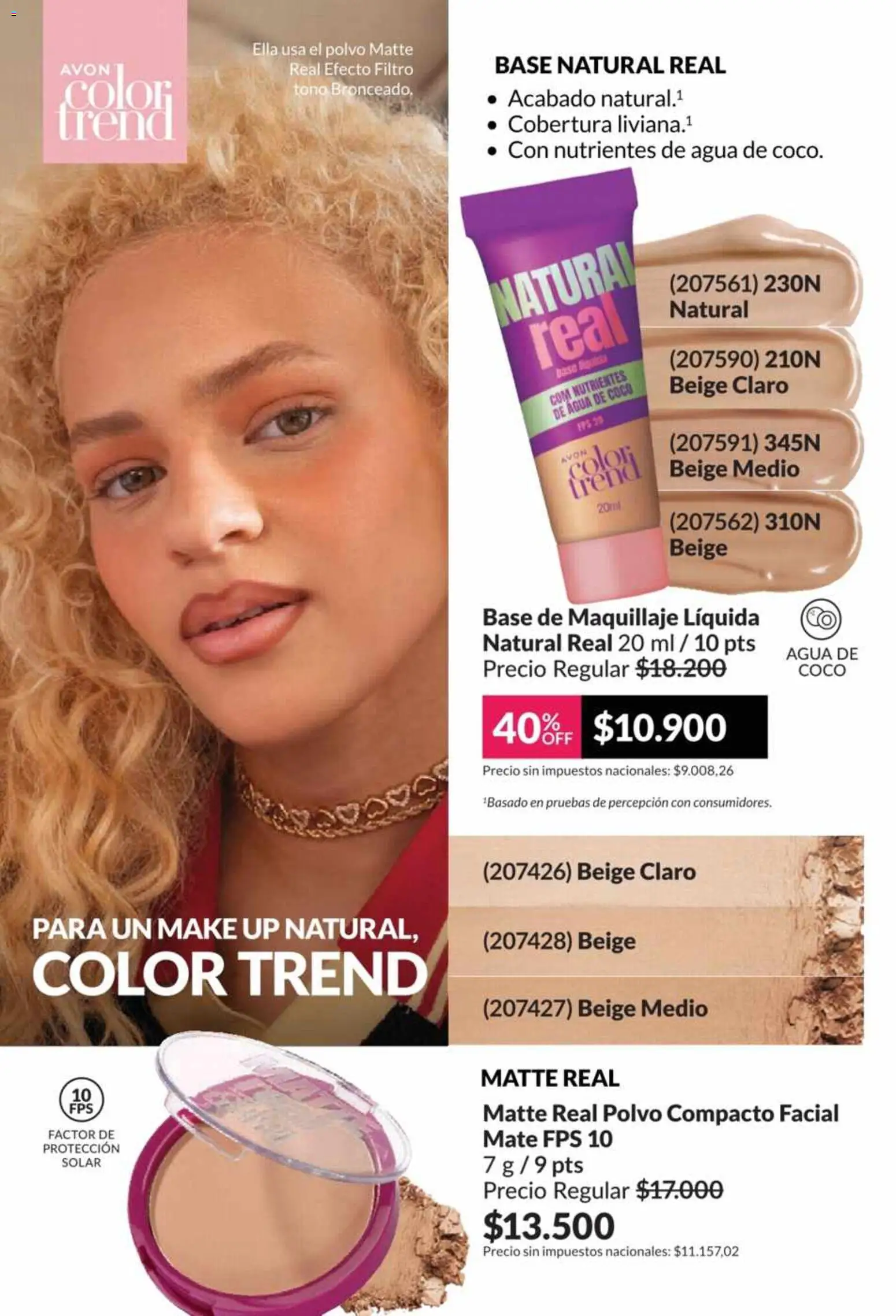 Catálogo AVON Campaña 5/2026 │ válido desde el 01.05.2026 | Página: 56 | Productos: Mate, Base de maquillaje, Polvo compacto, Agua