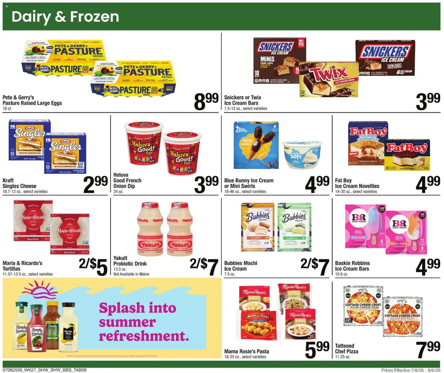 Shaw's Big Book of Savings - valid from 07/08/2026 | Page: 7 | Products: Pizza, Pasta, Cottage cheese, Ice cream
